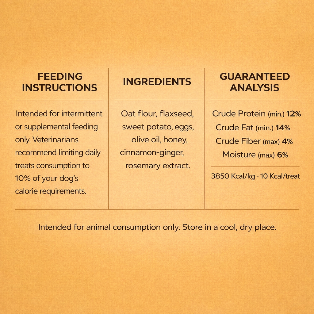 Freezbone Sweet Potato & Honey Dog Treats – Oven-Baked Training & Enrichment Bites