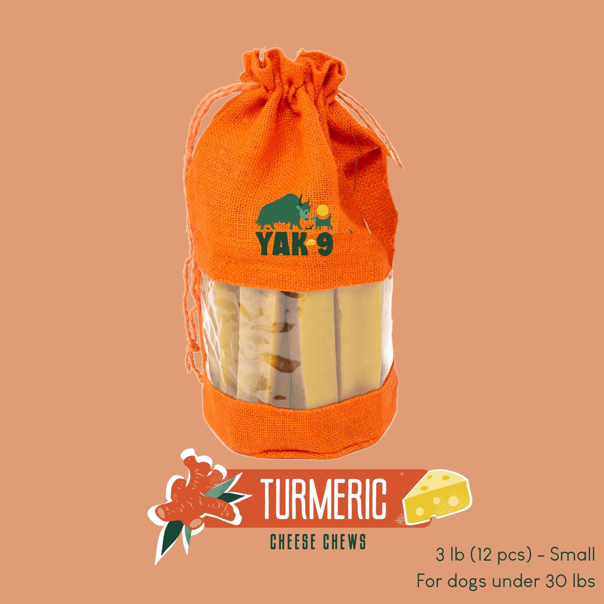 Yak9 Turmeric Yak Cheese Dog Chews – Natural Long-Lasting Chews for Joint, Dental & Digestive Health