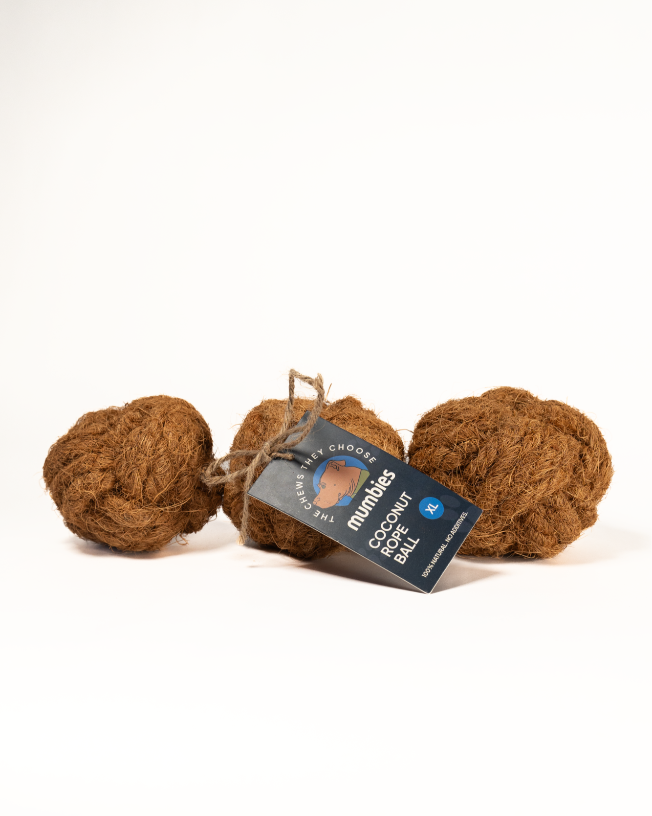 Mumbies Natural Coconut Rope Ball for Dogs – Eco-Friendly Braided Coconut Fiber Dog Toy for Chewing, Fetch & Dental Health