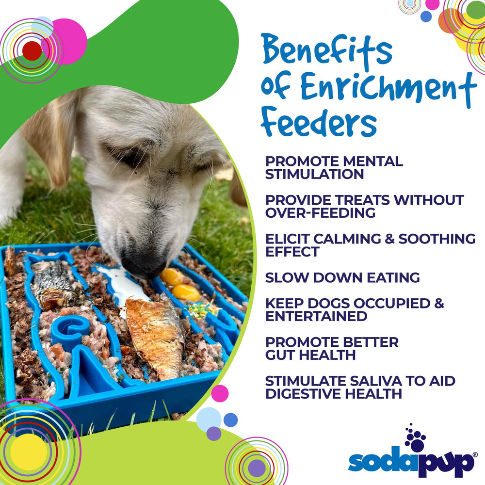 SodaPup Waiting Dogs eTray Slow Feeder – Enrichment Lick Mat & Puzzle Feeding Tray for Dogs