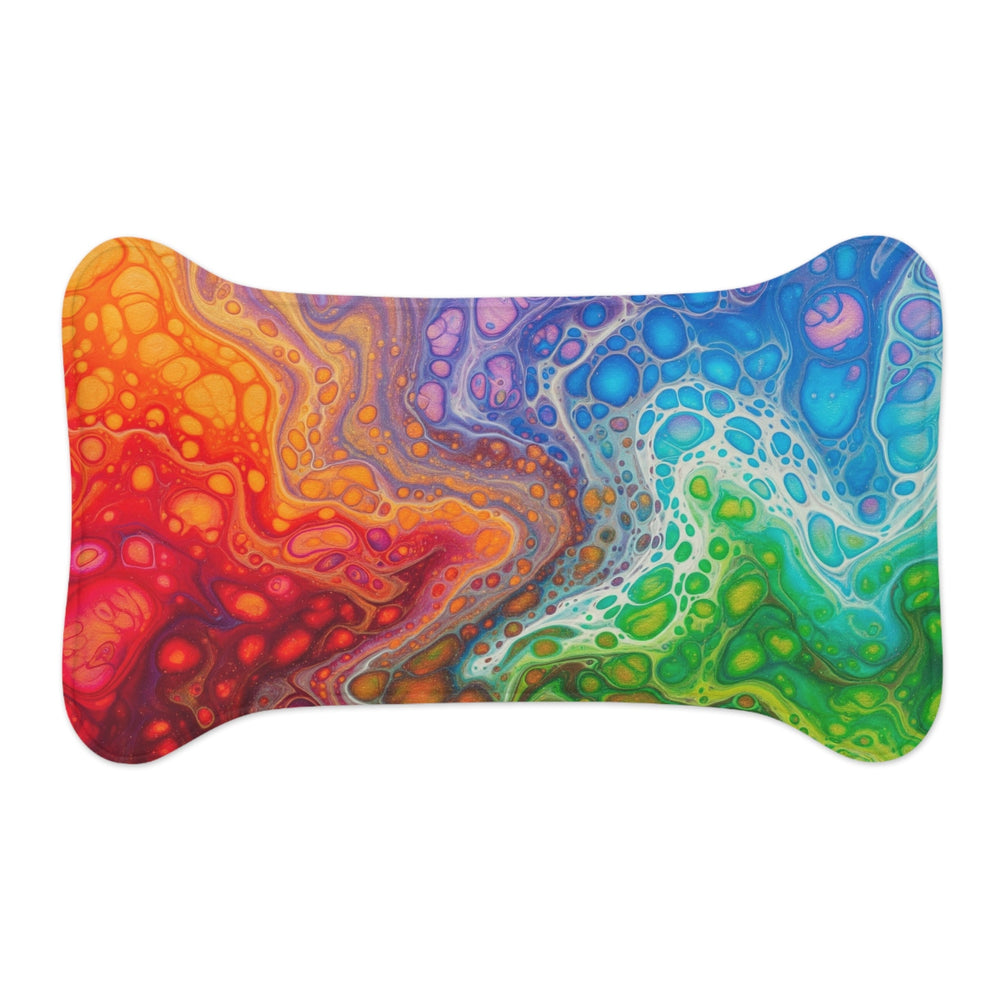 Bespattered Facade Colorful Flow Pet Feeding Mat – Absorbent Non-Slip Dog & Cat Food Mat