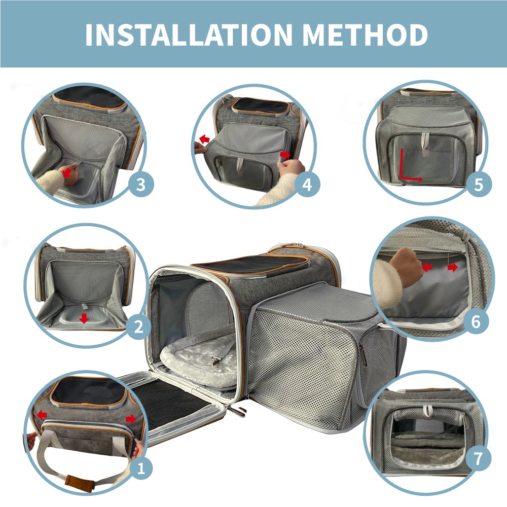Expandable Soft-Sided Pet Carrier by Mr. Peanut’s – Airline-Approved for Travel