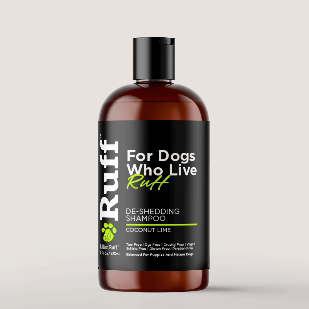 RUFF by Lillian Ruff Coconut Lime De-Shedding Dog Shampoo – Deep Cleansing Shampoo for Heavy Shedders