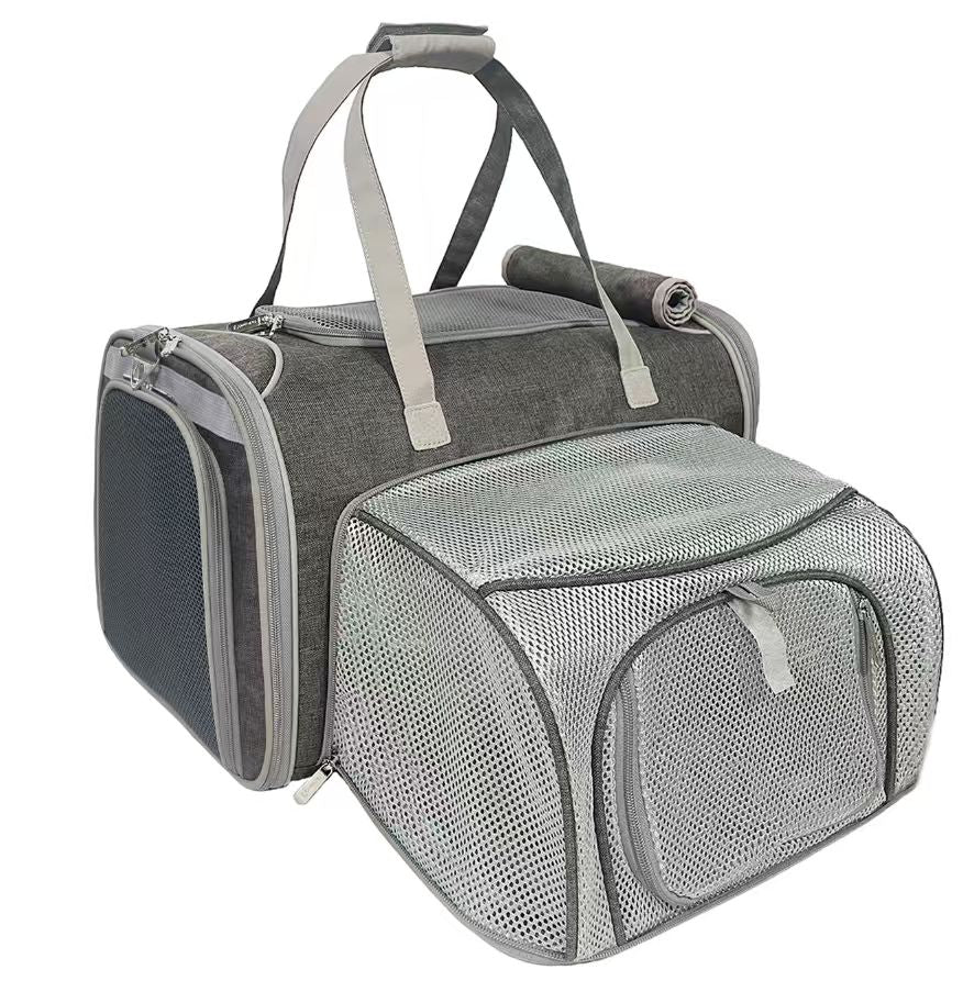 Mr. Peanut’s Gold Series Expandable Pet Carrier – Airline Compliant Soft-Sided Travel Bag for Small Dogs & Cats