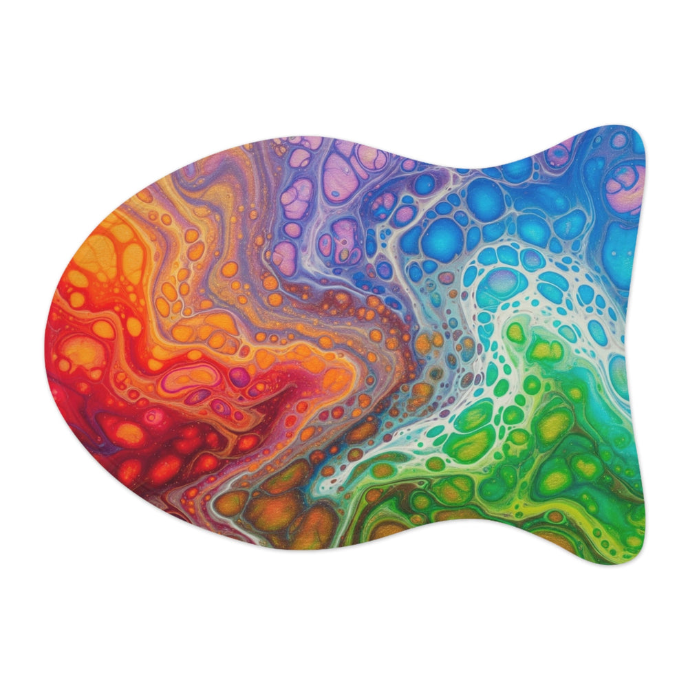 Bespattered Facade Colorful Flow Pet Feeding Mat – Absorbent Non-Slip Dog & Cat Food Mat