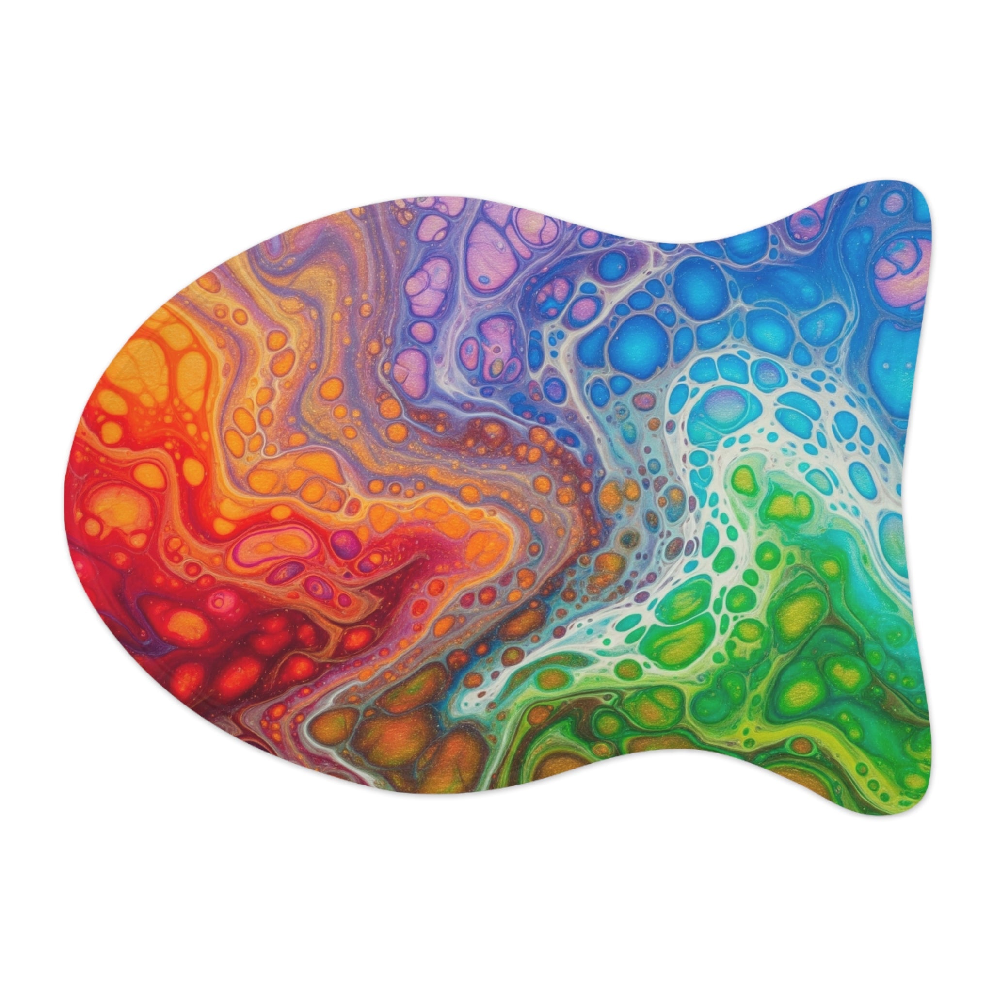 Bespattered Facade Colorful Flow Pet Feeding Mat – Absorbent Non-Slip Dog & Cat Food Mat