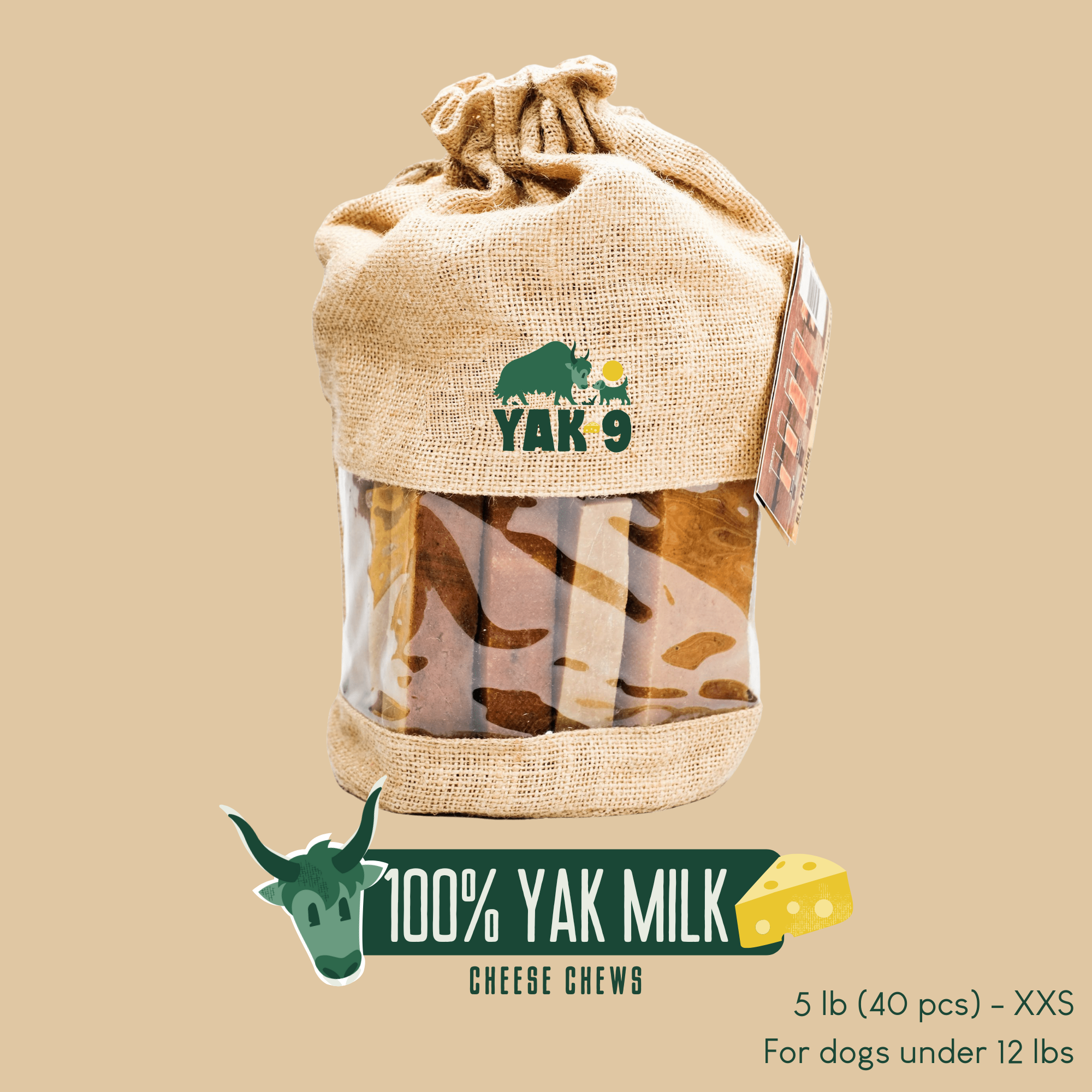 Yak9 Himalayan 100% Yak Cheese Dog Chews – Long-Lasting Natural Chews for Dental Health