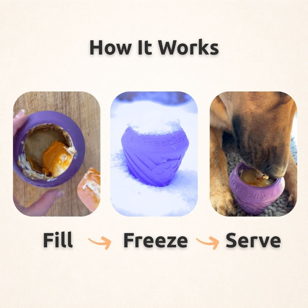FreezCone Dog Enrichment Toy – Freezeable Slow Feeder & Treat Dispensing Toy for Tough Chewers