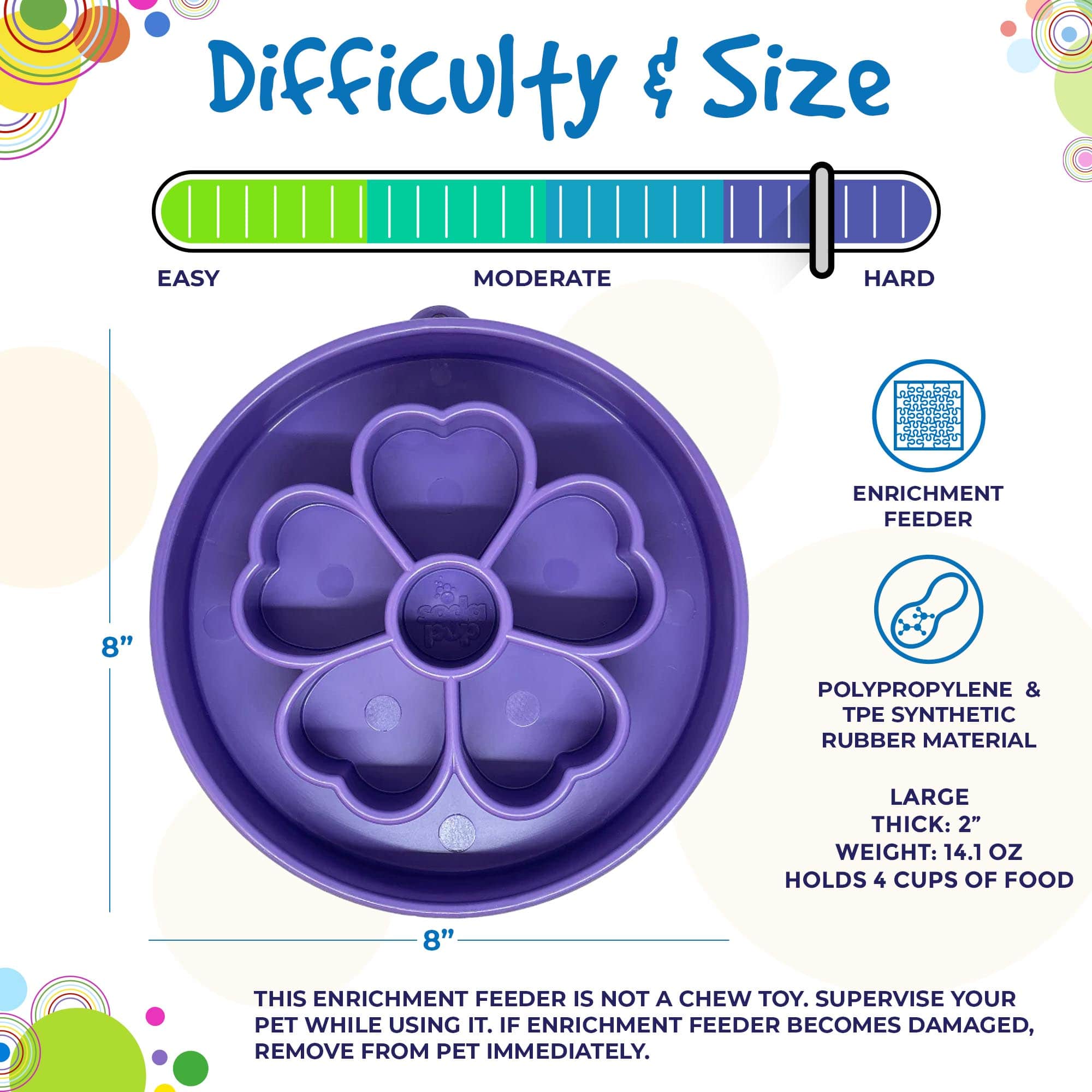 Flower Design eBowl – Slow Feeder Dog Bowl for Healthier Eating