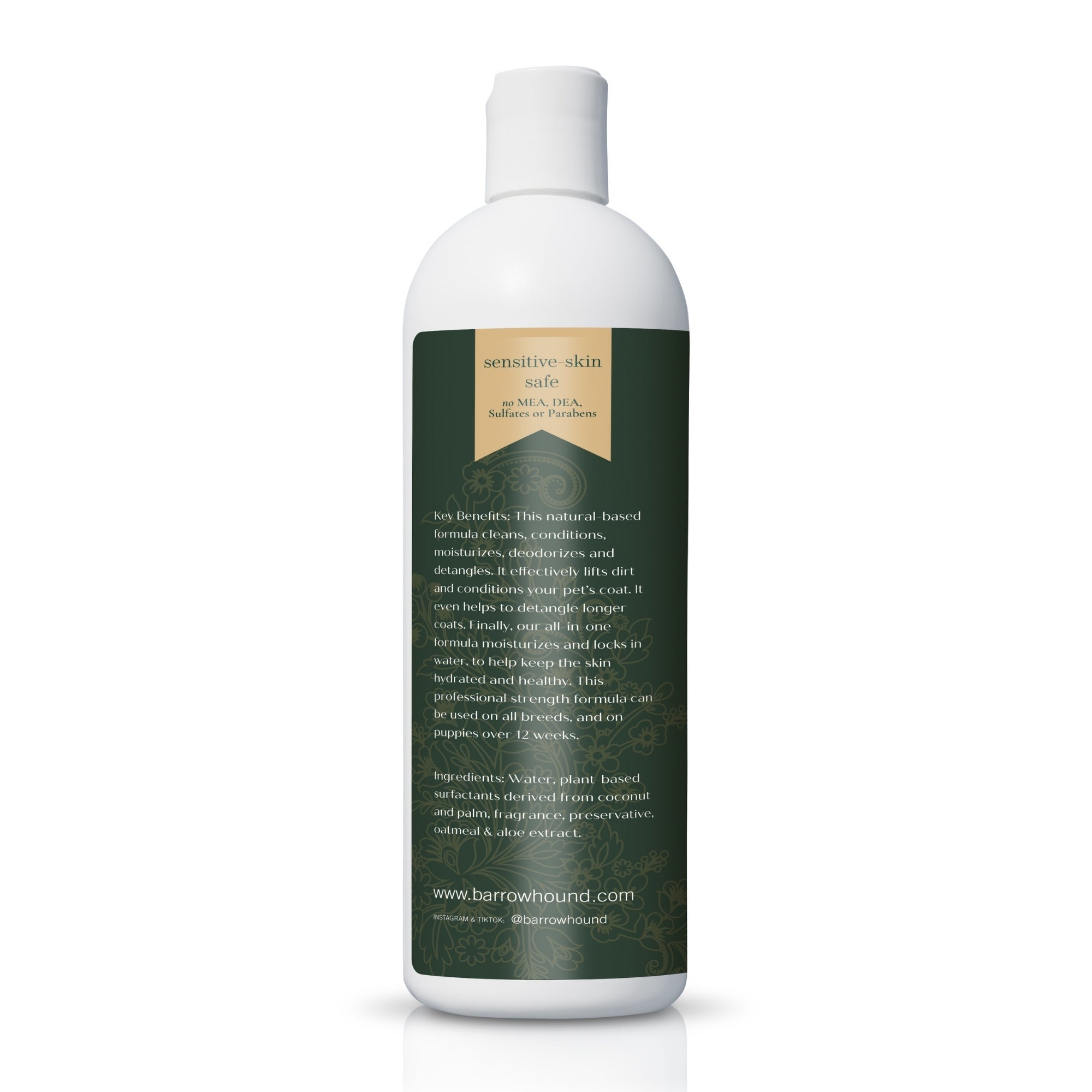 Barrow & Hound 5-in-1 Luxury Dog Shampoo – Coconut, Oatmeal & Aloe for Sensitive Skin (16 oz)