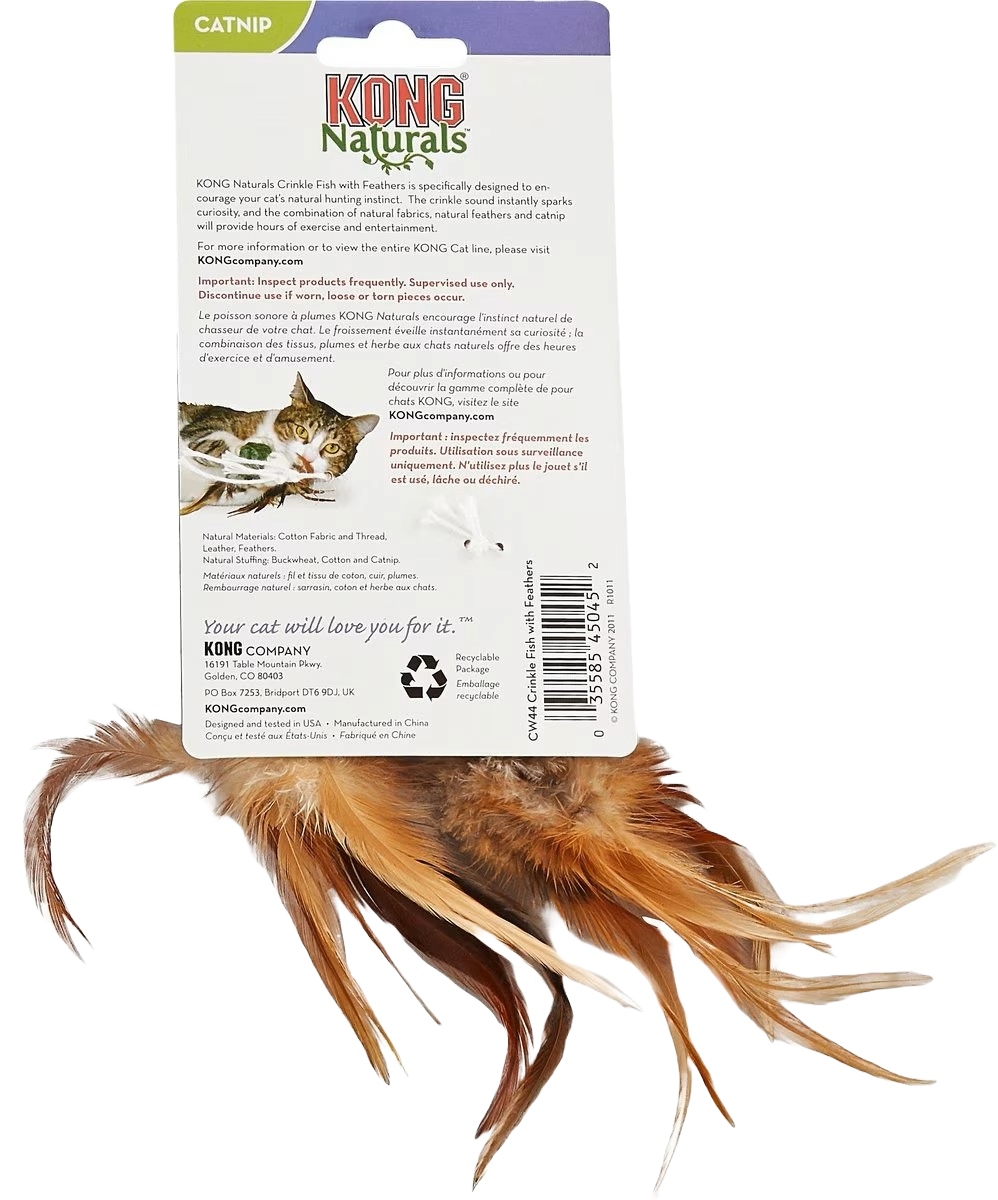 KONG Naturals Crinkle Fish 2-Pack: Engaging & Durable Cat Toy Essentials