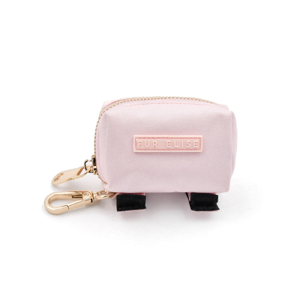 Le Poo Rose Pouch – Stylish Oxford Dog Waste Bag Holder with Double Roll Capacity