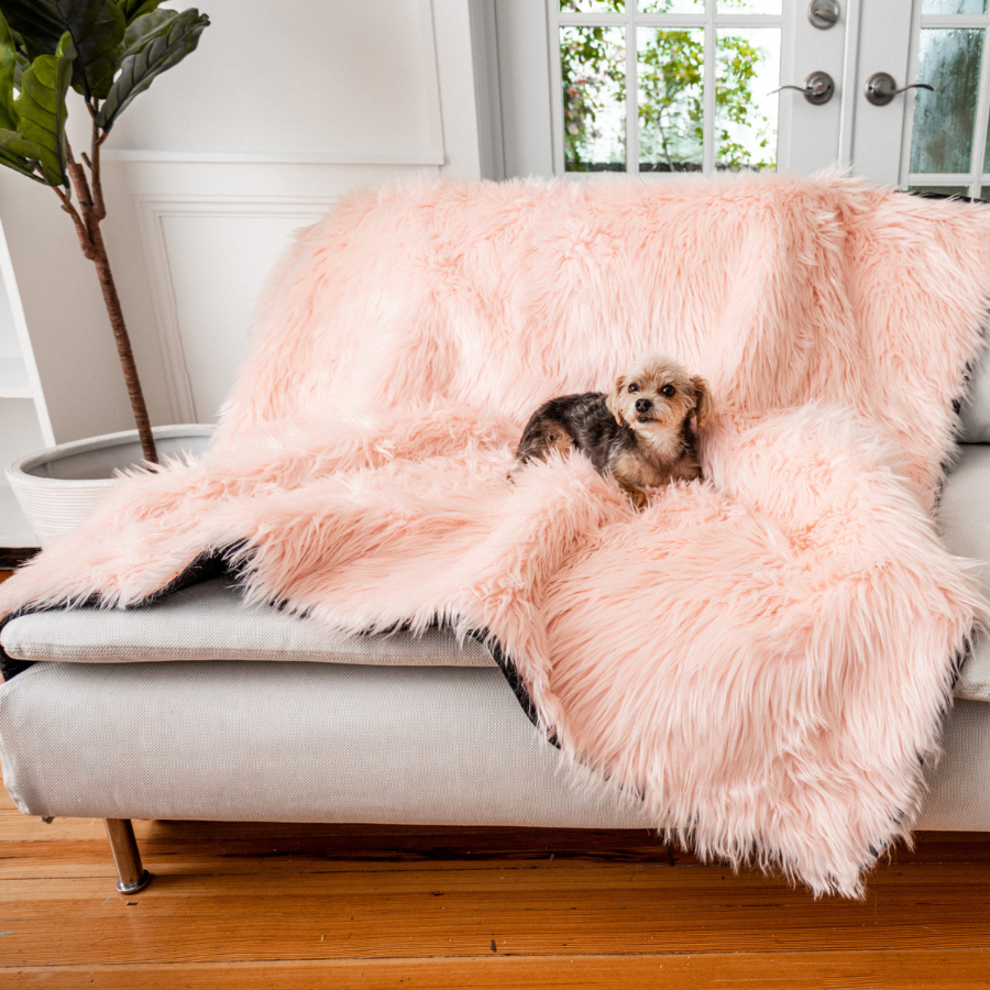 PupProtector™ Waterproof Dog Blanket – Durable, Washable, Throw Furniture Protector for Pets - Blush Pink