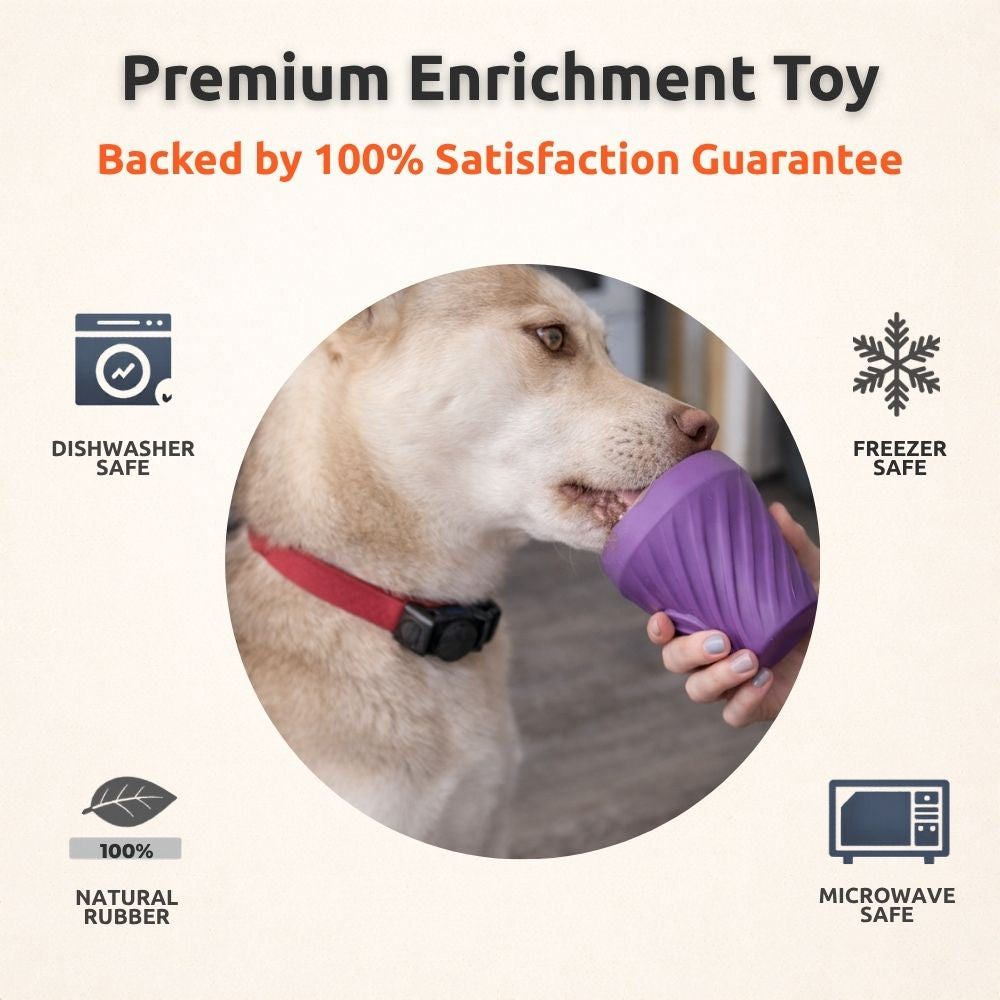 FreezCone Dog Enrichment Toy – Freezeable Slow Feeder & Treat Dispensing Toy for Tough Chewers