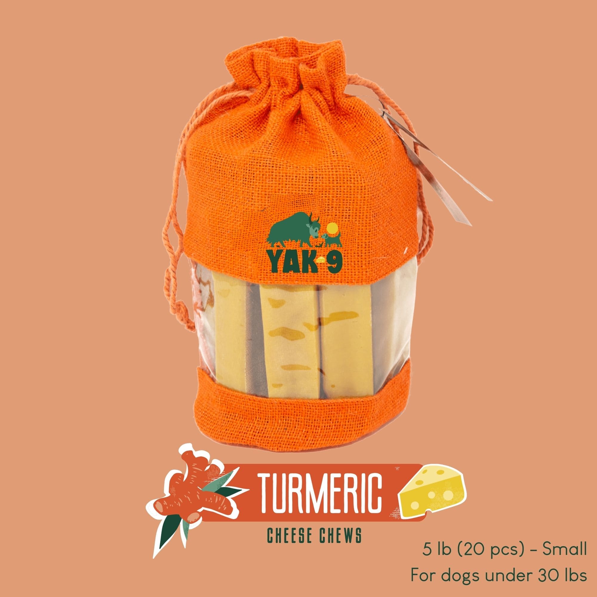 Yak9 Turmeric Yak Cheese Dog Chews – Natural Long-Lasting Chews for Joint, Dental & Digestive Health