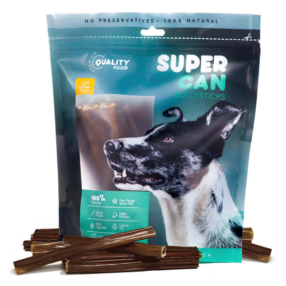 SuperCan All-Natural Bully Sticks for Dogs – Single-Ingredient, Fully Digestible Chews