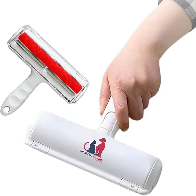 Miracle Brands Reusable Pet Hair Remover Roller – Red | Self-Cleaning & Eco-Friendly