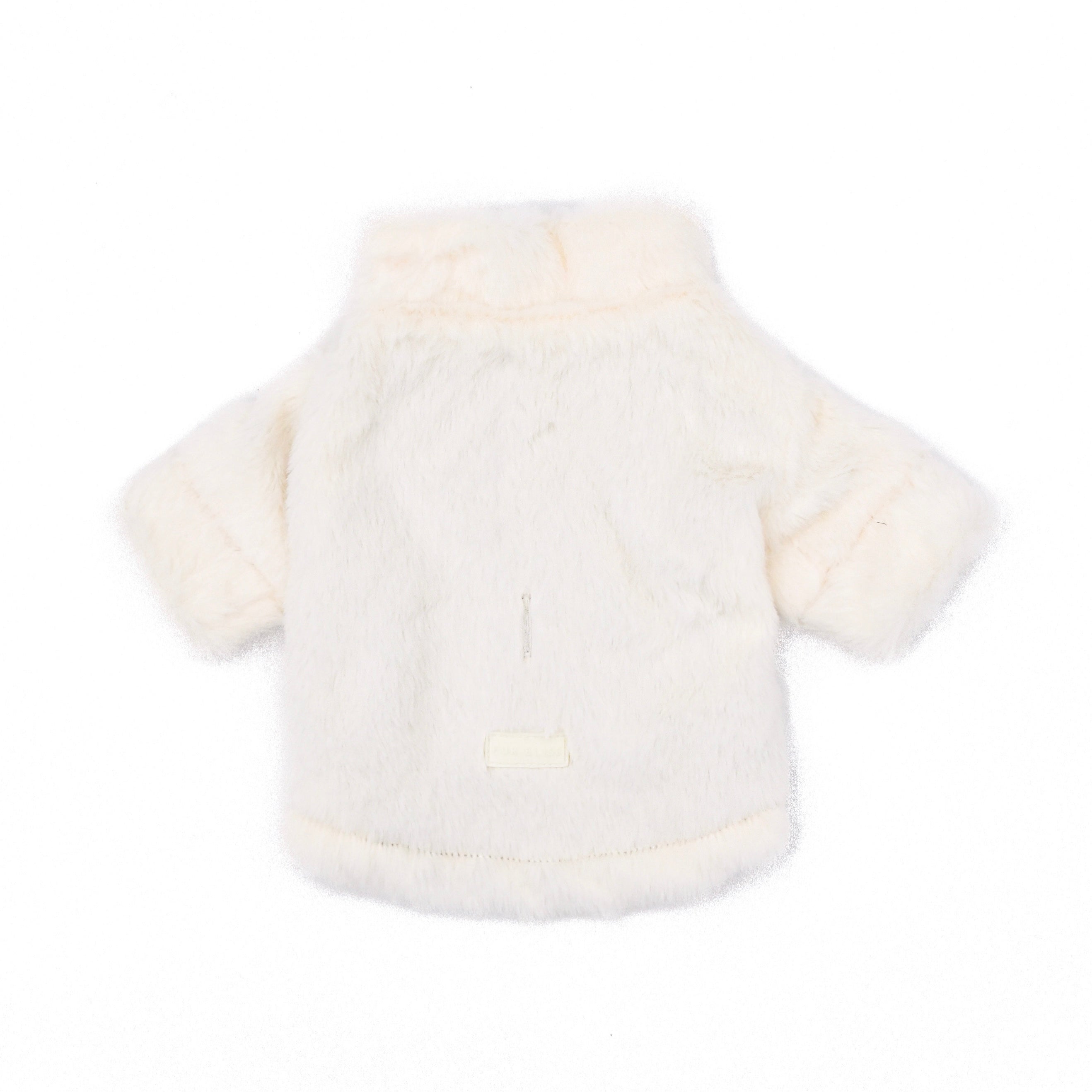 Furi Pet Bone Coat – Luxurious Faux Rabbit Fur Dog Jacket with Gold Zipper & Leash Opening