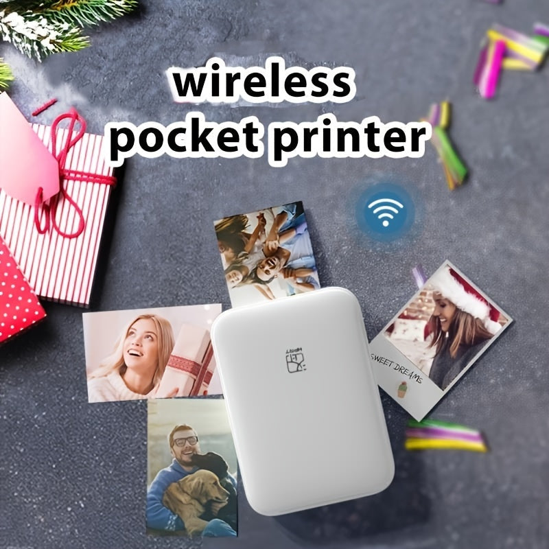 Wireless Portable Photo Printer – Mini Color Printer for iOS & Android Smartphones | Inkless, Compact, Rechargeable