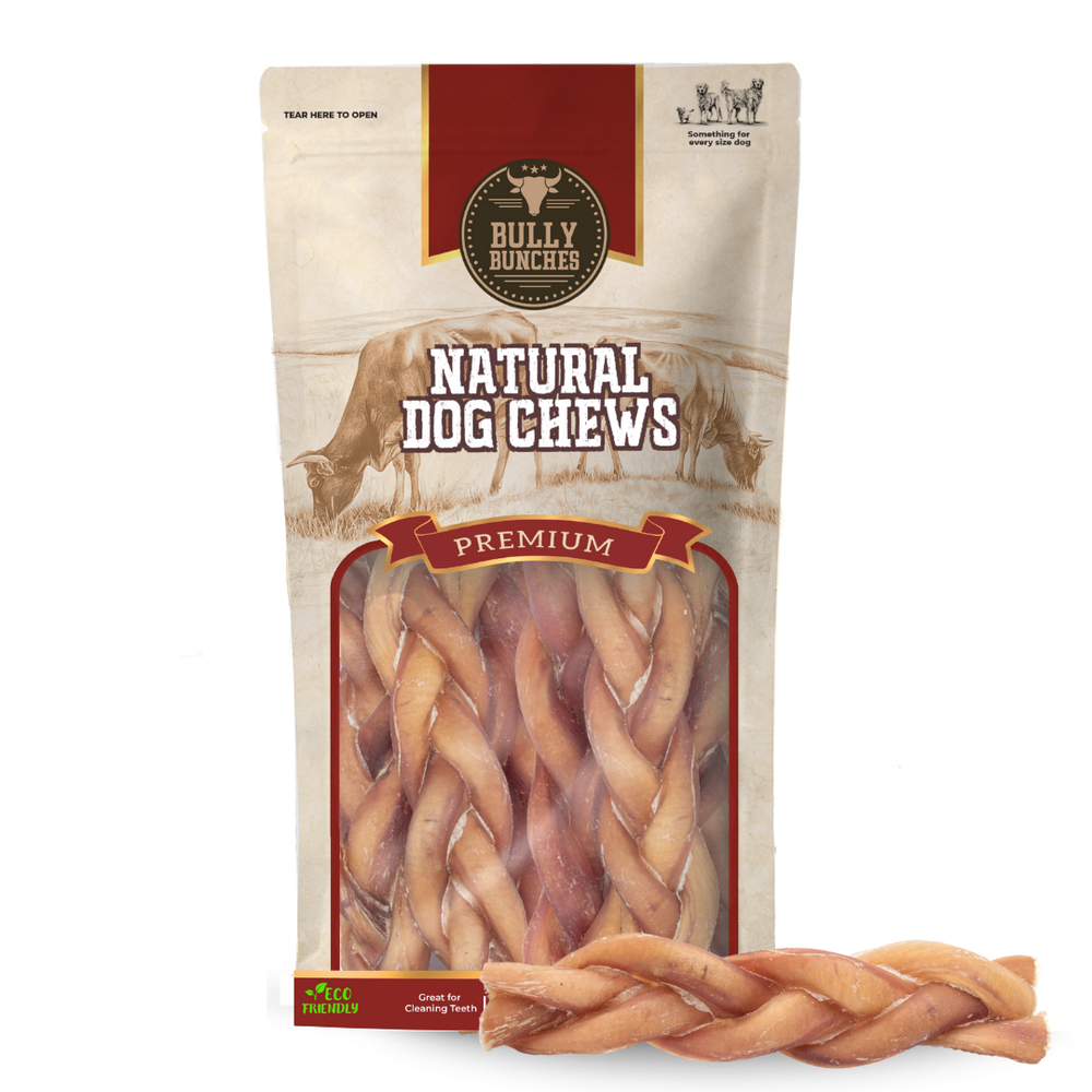 6-Inch Standard Braided Bully Stick – All-Natural, Long-Lasting Dog Chew by Bully Bunches