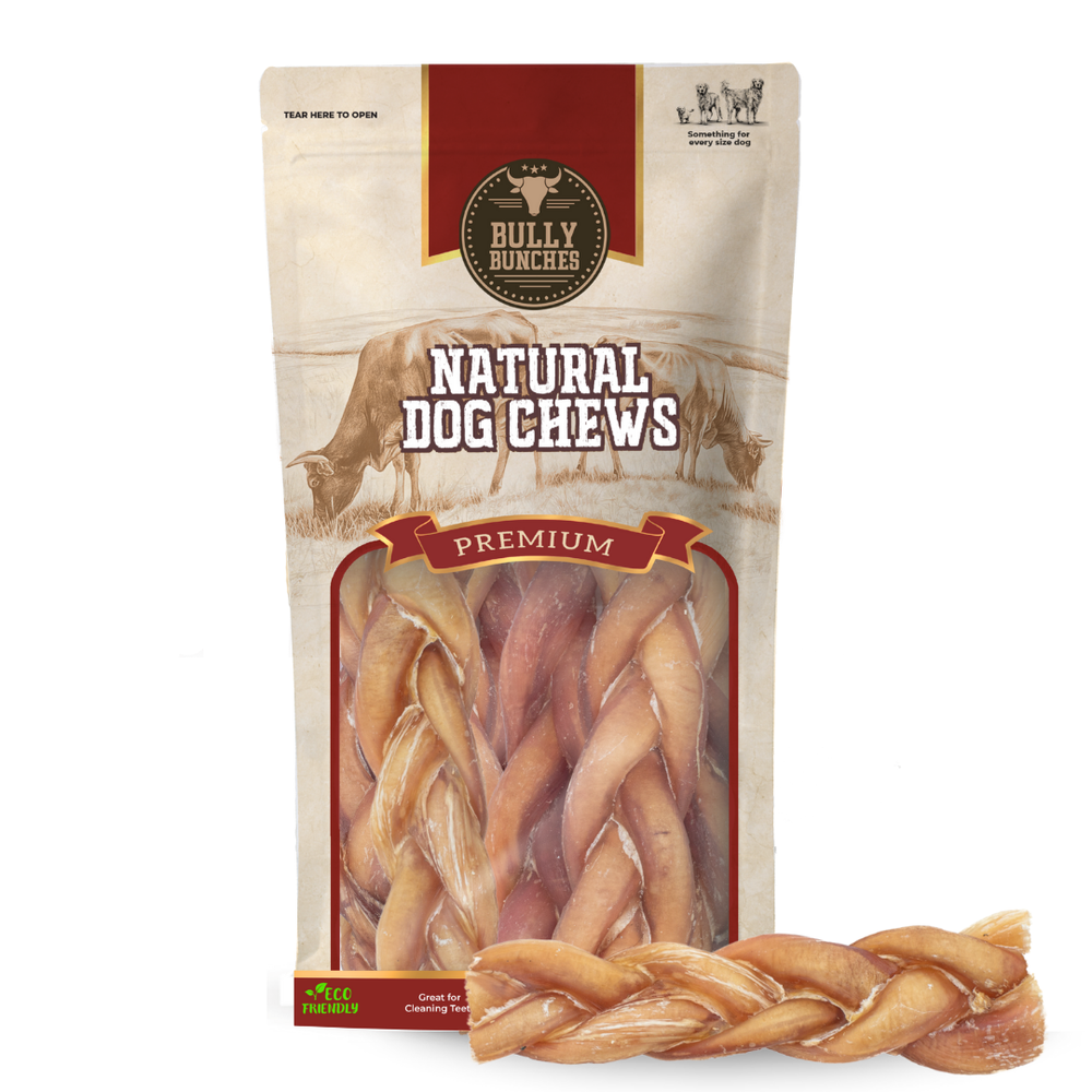 Bully Bunches 6-Inch Braided Thick Bully Sticks – Long-Lasting Natural Dog Chews