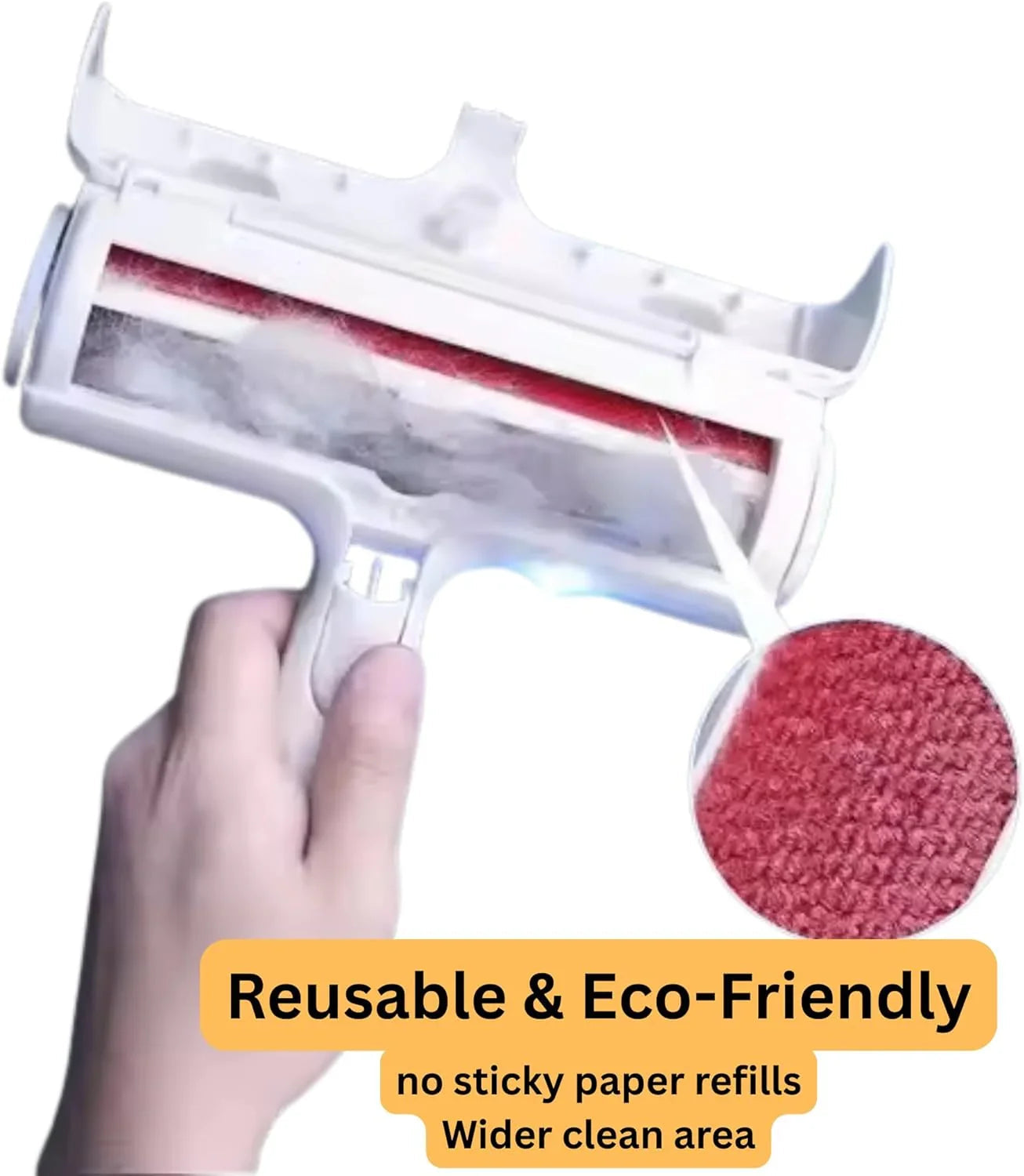 Miracle Brands Reusable Pet Hair Remover Roller – Red | Self-Cleaning & Eco-Friendly