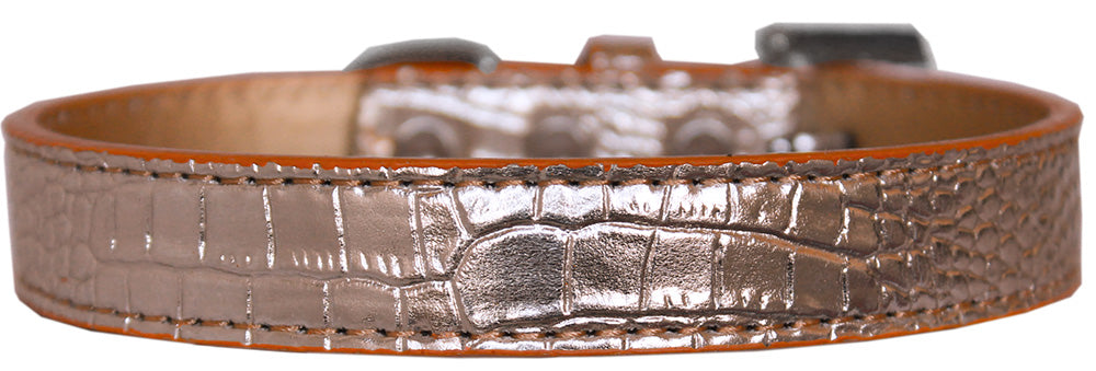“Tulsa Plain” Designer Croc Dog Collar – Faux Leather, ¾" Wide, Sophisticated Style for Dogs & Puppies