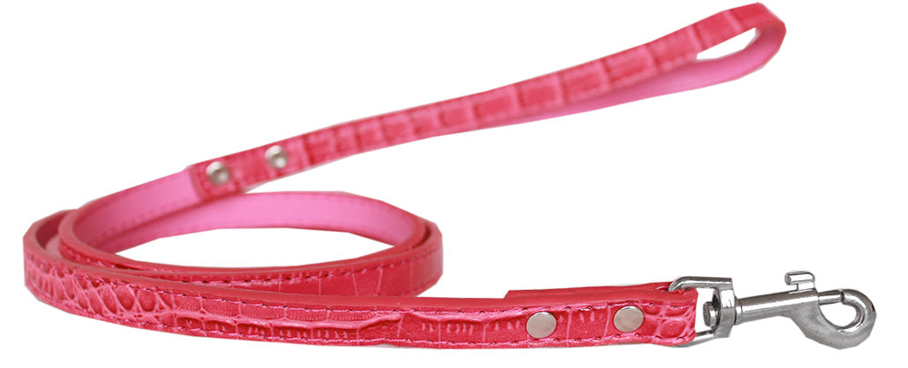 Designer Croc-Style Leash for Dogs & Puppies - Premium Plain Leather Look