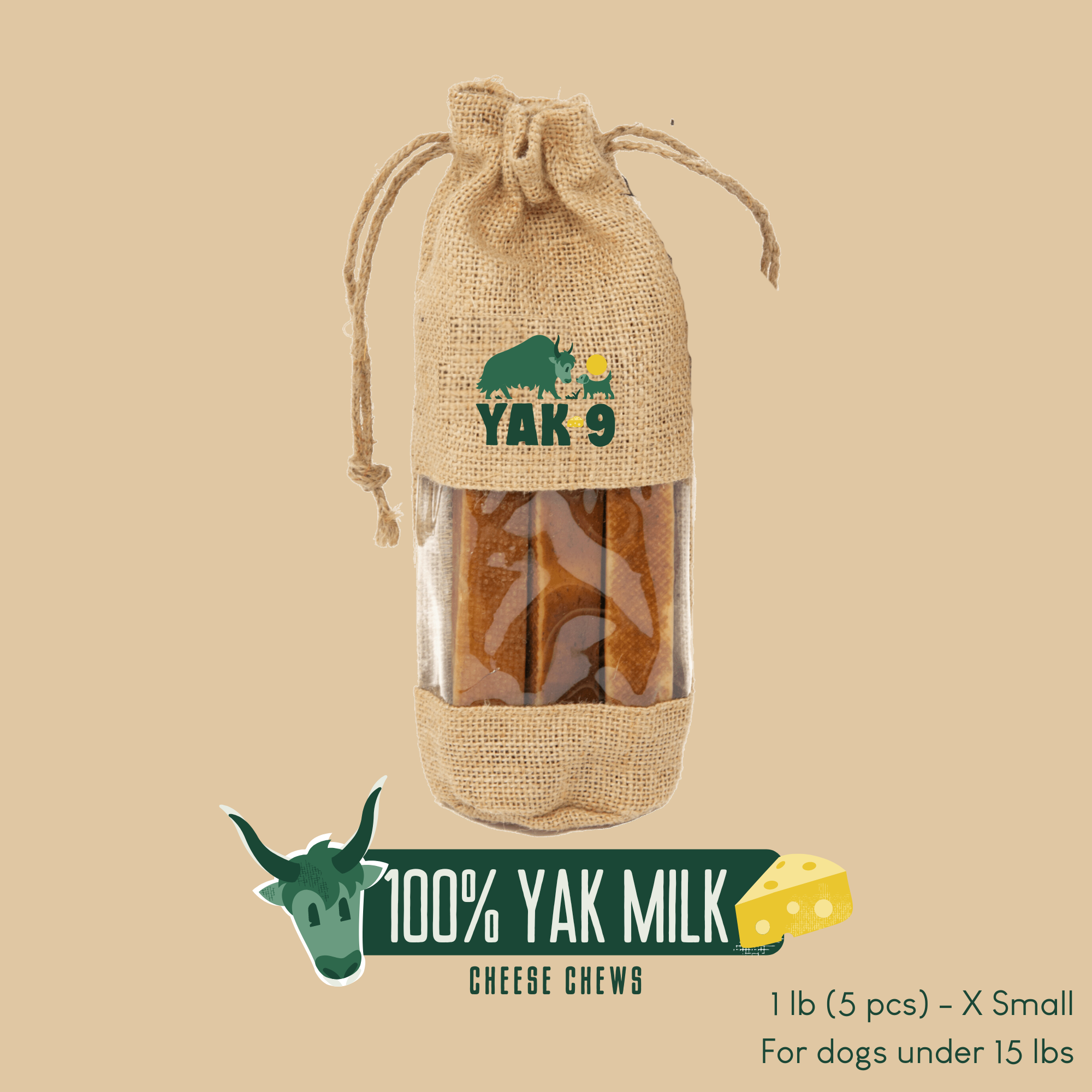 Yak9 Himalayan 100% Yak Cheese Dog Chews – Long-Lasting Natural Chews for Dental Health