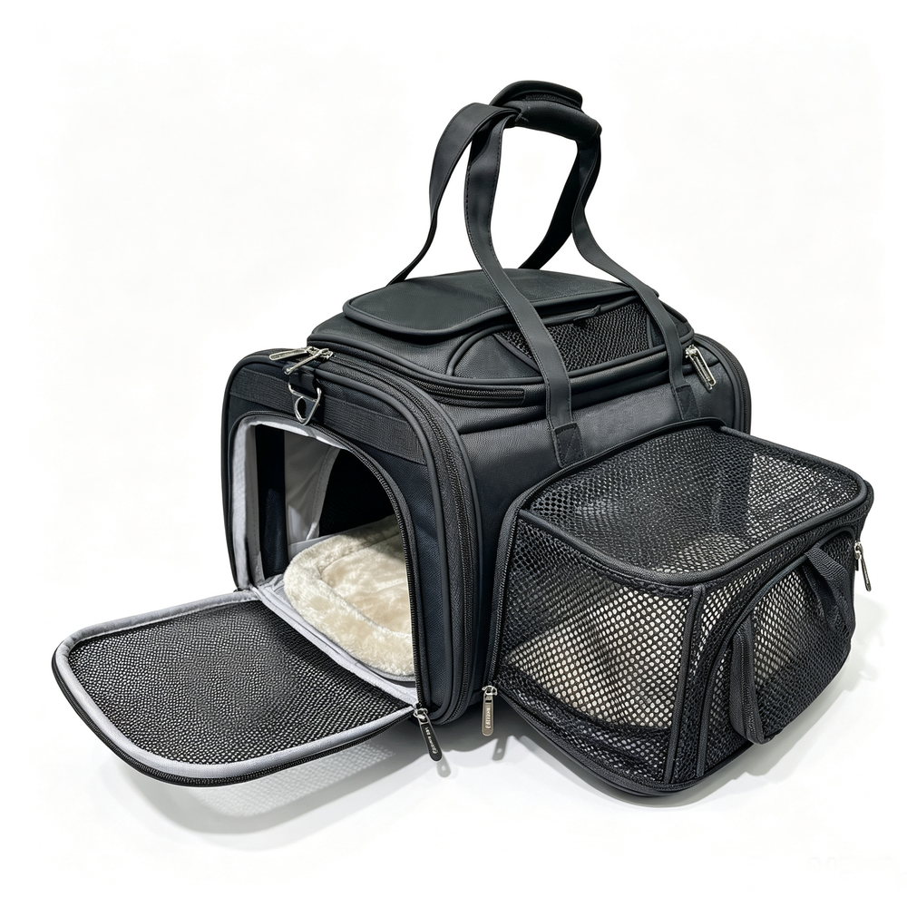 Mr. Peanut’s Gold Series Expandable Pet Carrier – Airline Compliant Soft-Sided Travel Bag for Small Dogs & Cats