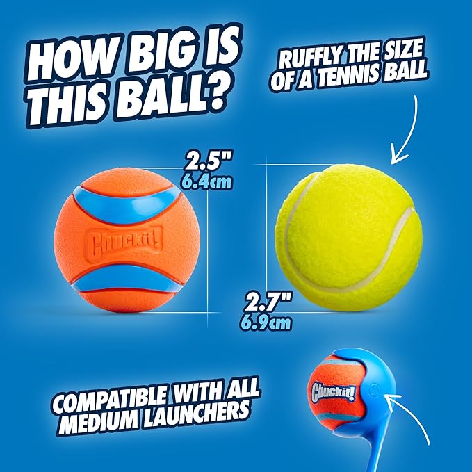 Chuckit! Ultra Ball – High Bounce Rubber Dog Toy (Medium, 2.5")