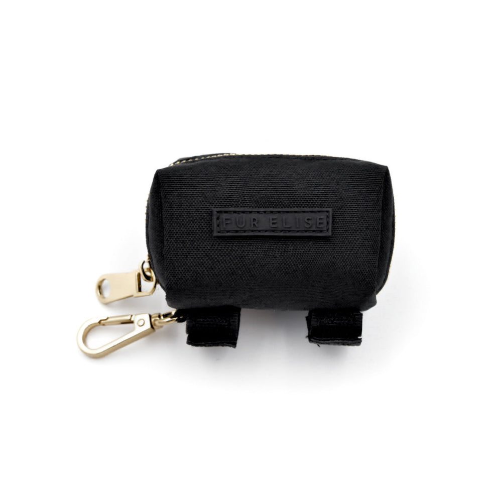 Le Poo Noir Pouch – Stylish Oxford Dog Waste Bag Holder with Double Roll Capacity
