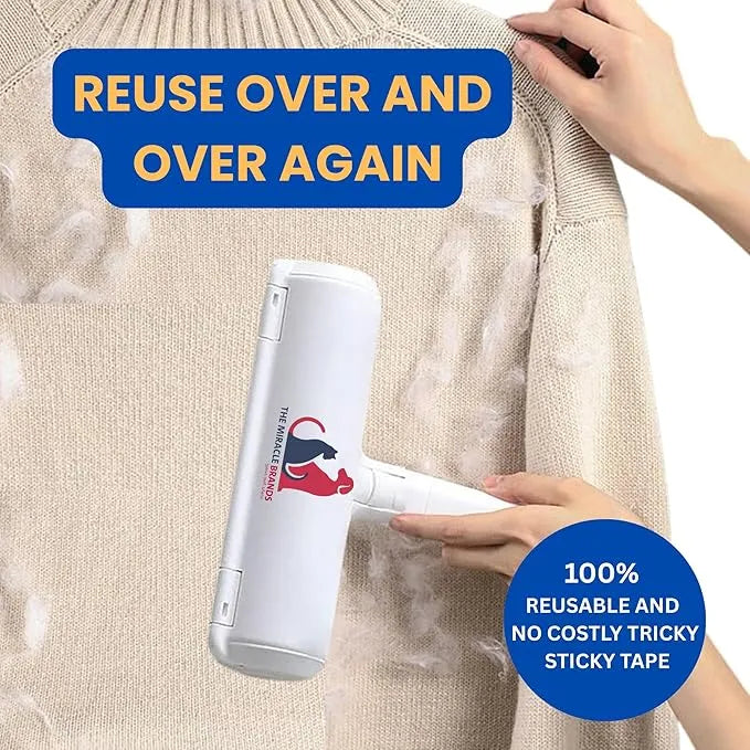 Miracle Brands Reusable Pet Hair Remover Roller – Red | Self-Cleaning & Eco-Friendly