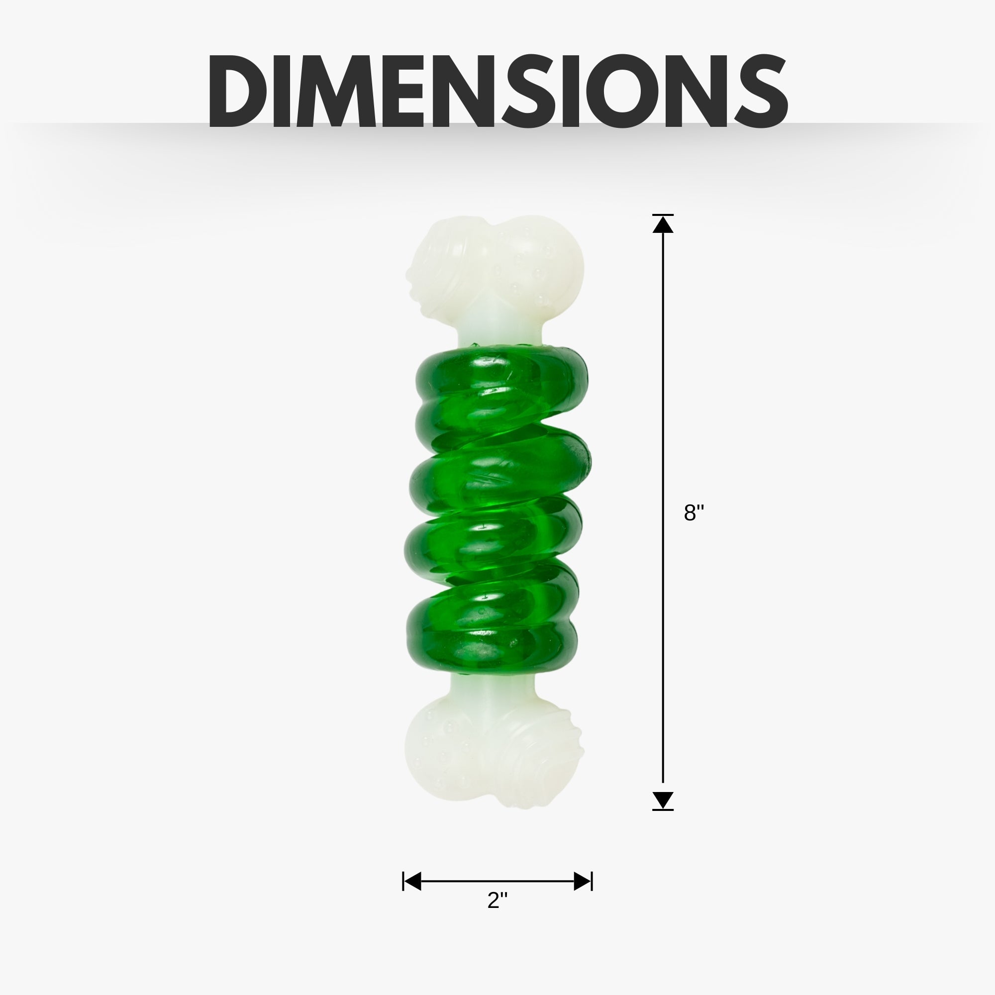 Country Living Bone-a-Treat Dog Chew Toy – Durable Nylon Rubber Chew with Orange Bulged Ball & Green Spiral Ring