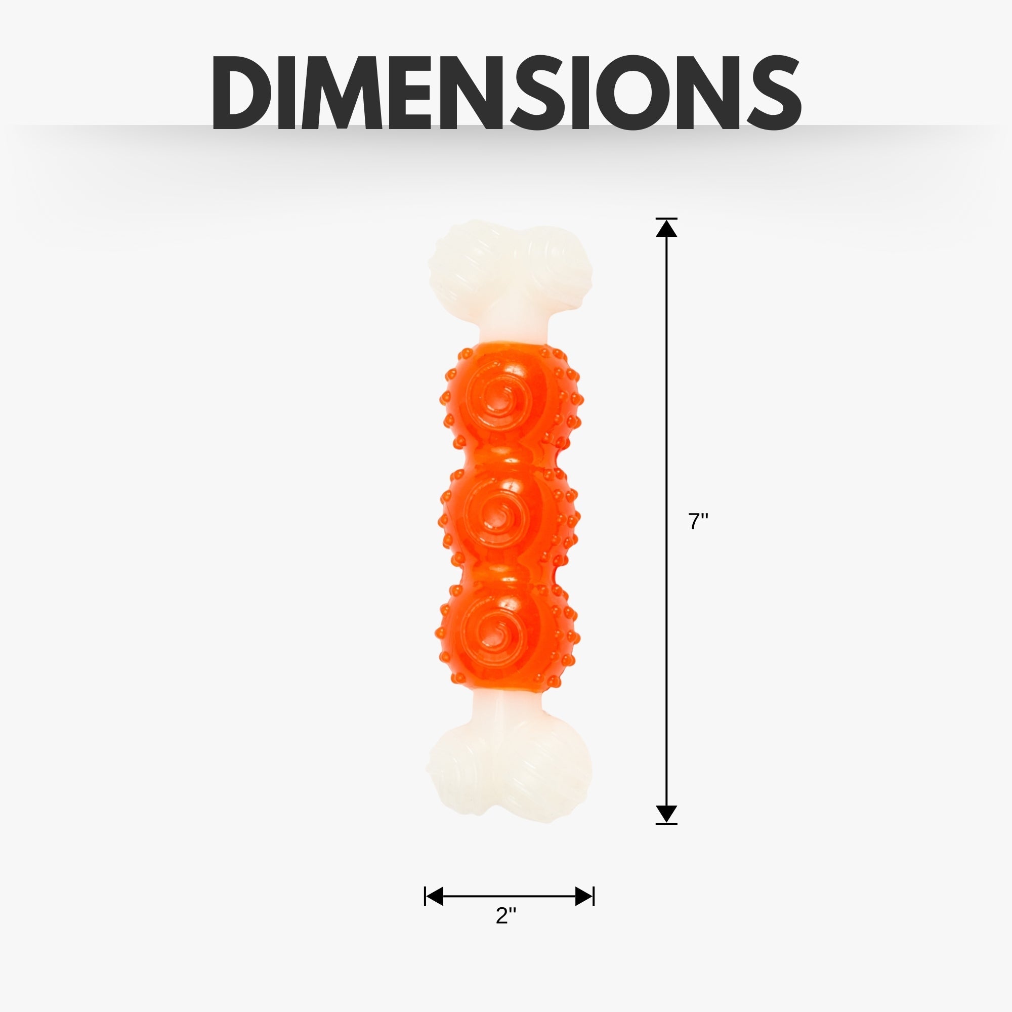 Country Living Bone-a-Treat Dog Chew Toy – Durable Nylon Rubber Chew with Orange Bulged Ball & Green Spiral Ring