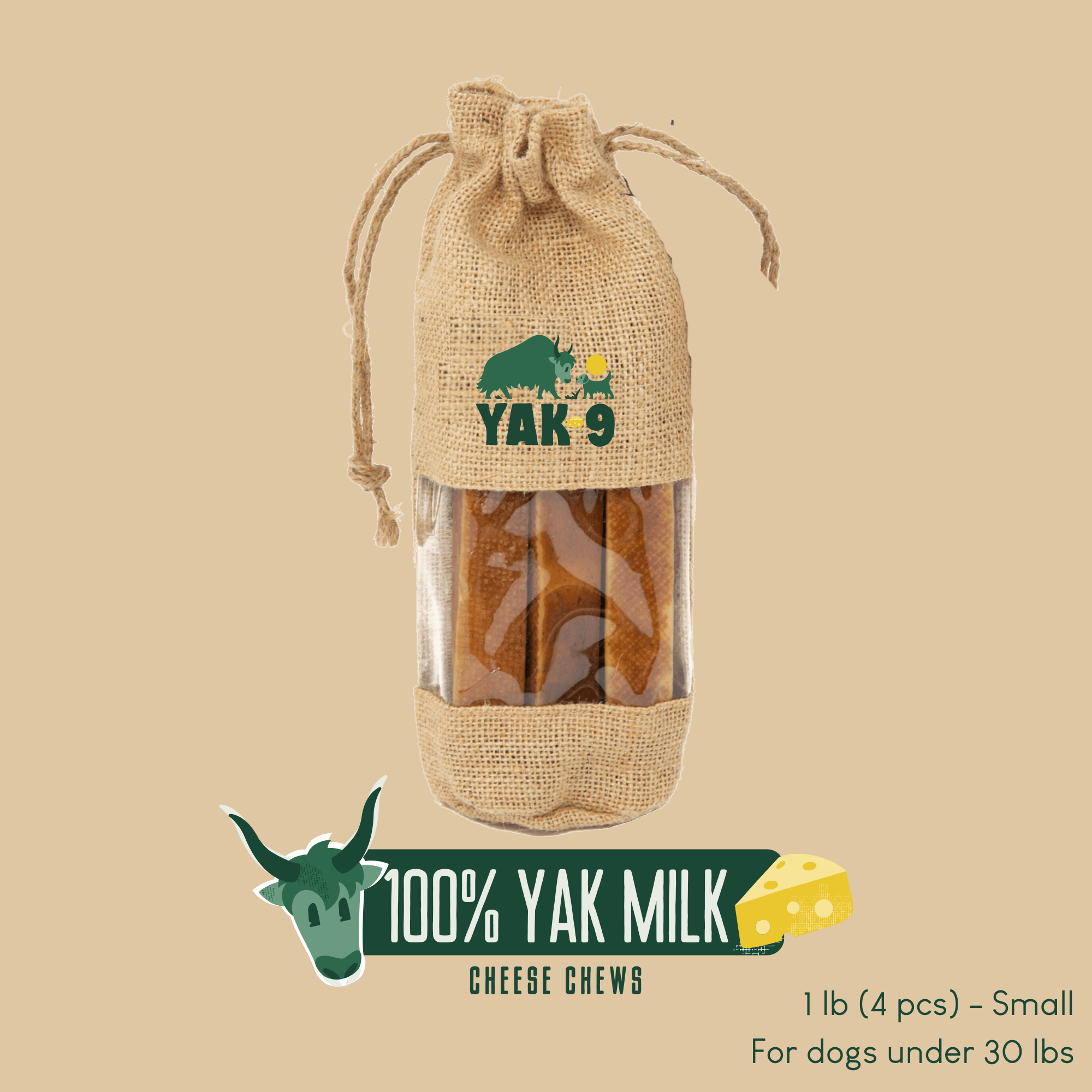 Yak9 Himalayan 100% Yak Cheese Dog Chews – Long-Lasting Natural Chews for Dental Health