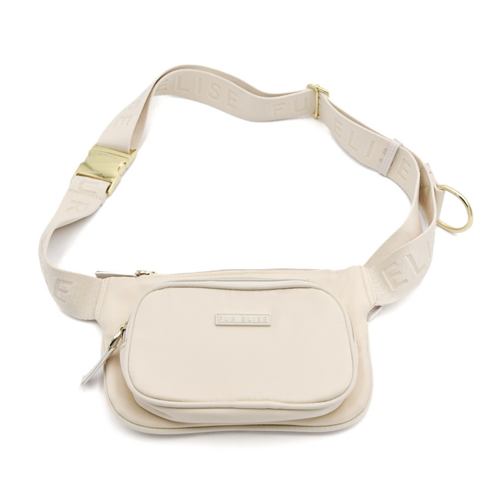 Elise Belt Bag in Bone – Stylish Hands-Free Dog Walking Bag