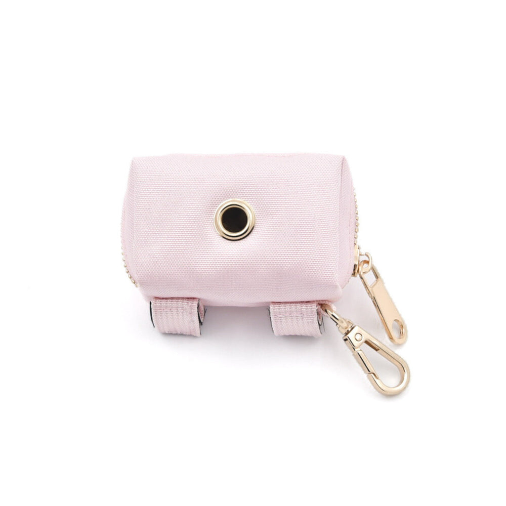 Le Poo Rose Pouch – Stylish Oxford Dog Waste Bag Holder with Double Roll Capacity