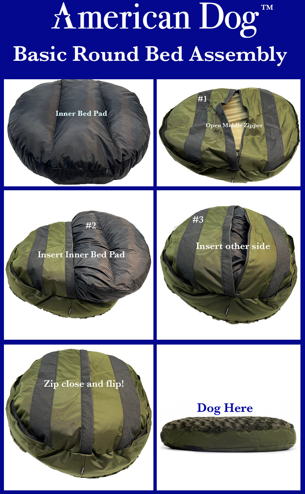 American Dog Round Armor™ Orthopedic Dog Bed – Heavy-Duty & Washable