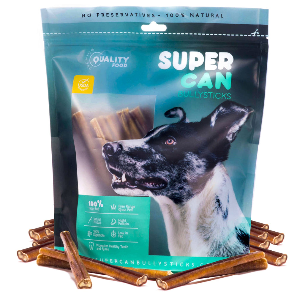 SuperCan Junior Bully Sticks (25 Sticks)| All-Natural 100% Beef Chews for Small Dogs & Puppies