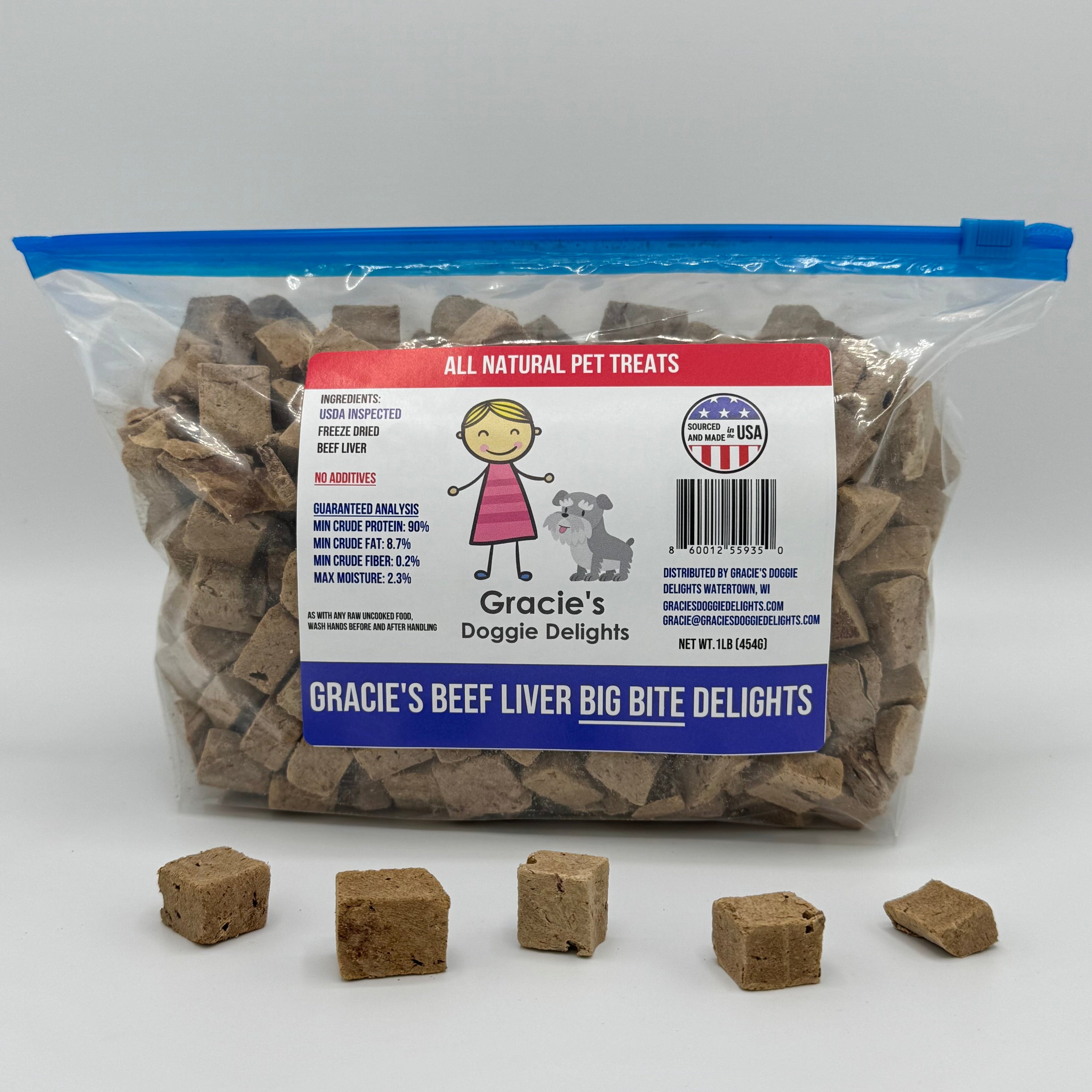 Gracie's Beef Liver Delights Freeze Dried Dog Treats