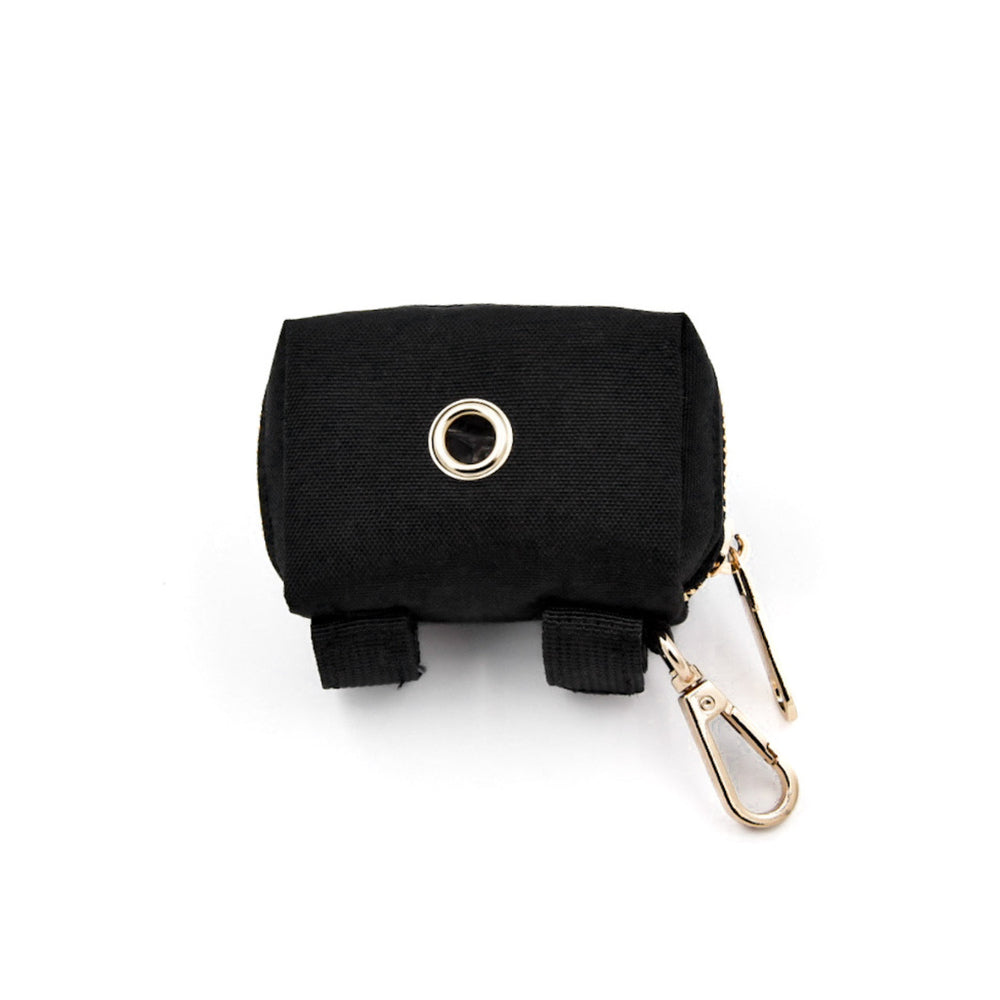 Le Poo Noir Pouch – Stylish Oxford Dog Waste Bag Holder with Double Roll Capacity