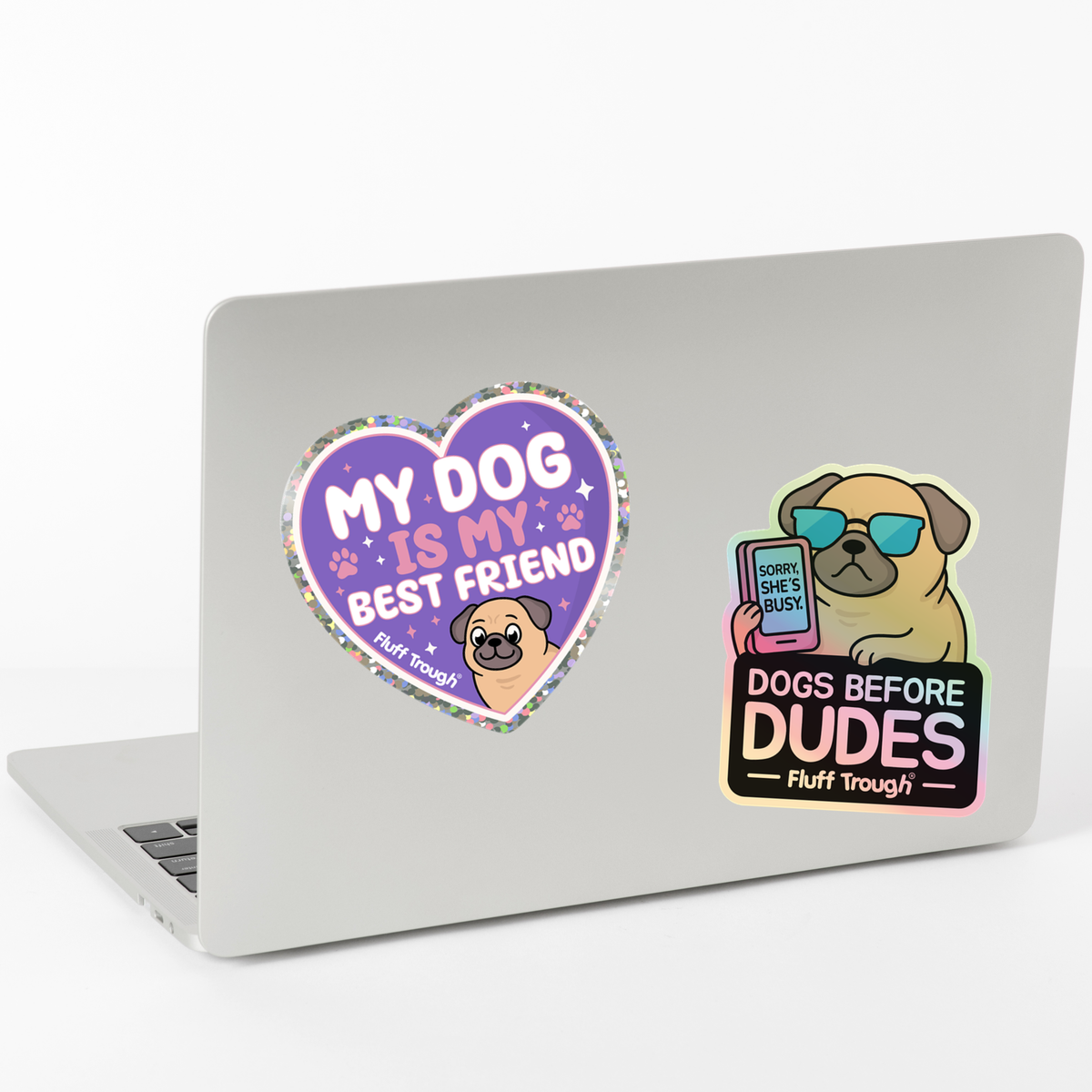 Glitter Heart Dog Lover Sticker – Shimmery Waterproof Vinyl Decal