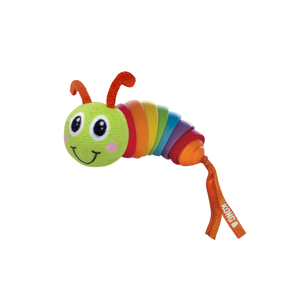 KONG Bat-a-Bout Clackz Caterpillar – Interactive Cat Toy with Catnip