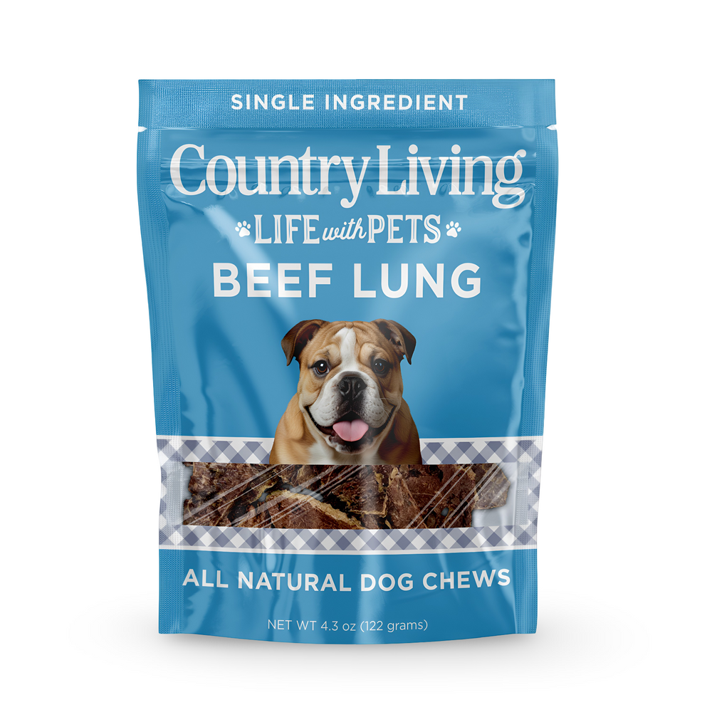Country Living 4”–6” Beef Lung Slices Dog Treats | 8 oz All-Natural High-Protein Low-Fat Single-Ingredient Crunchy Dog Treats