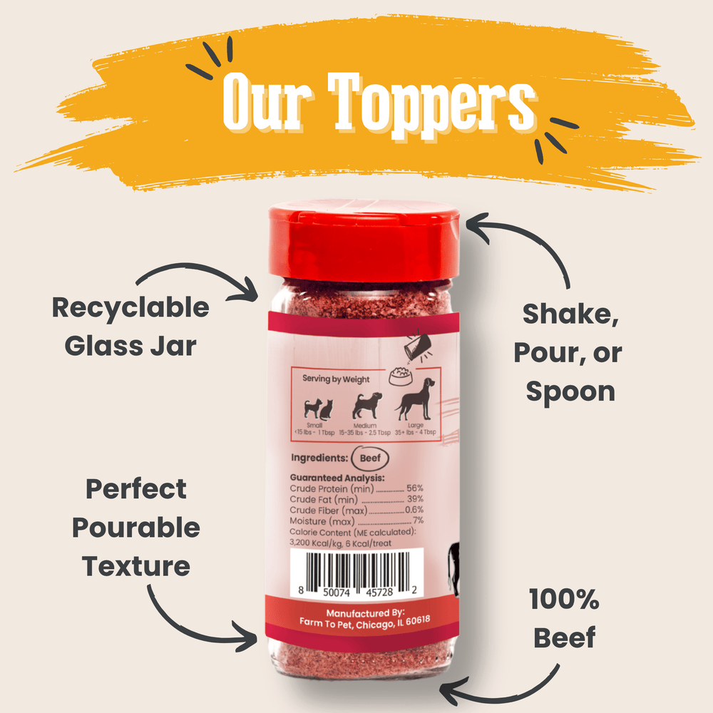 Beef Treat Dog Food Topper – Healthy & Tasty Meal Enhancer for Dogs and Cats