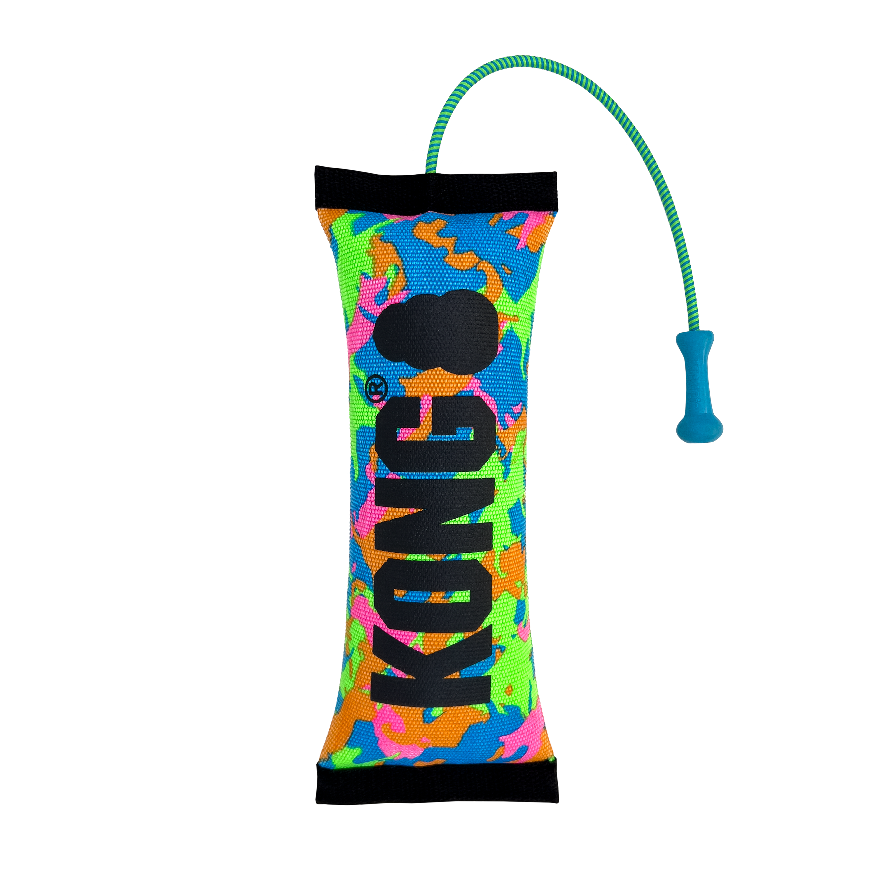KONG Bunji High-Viz Bumper Dog Toy (Medium) – Stretchable Toss & Tug Toy with Rope Handle