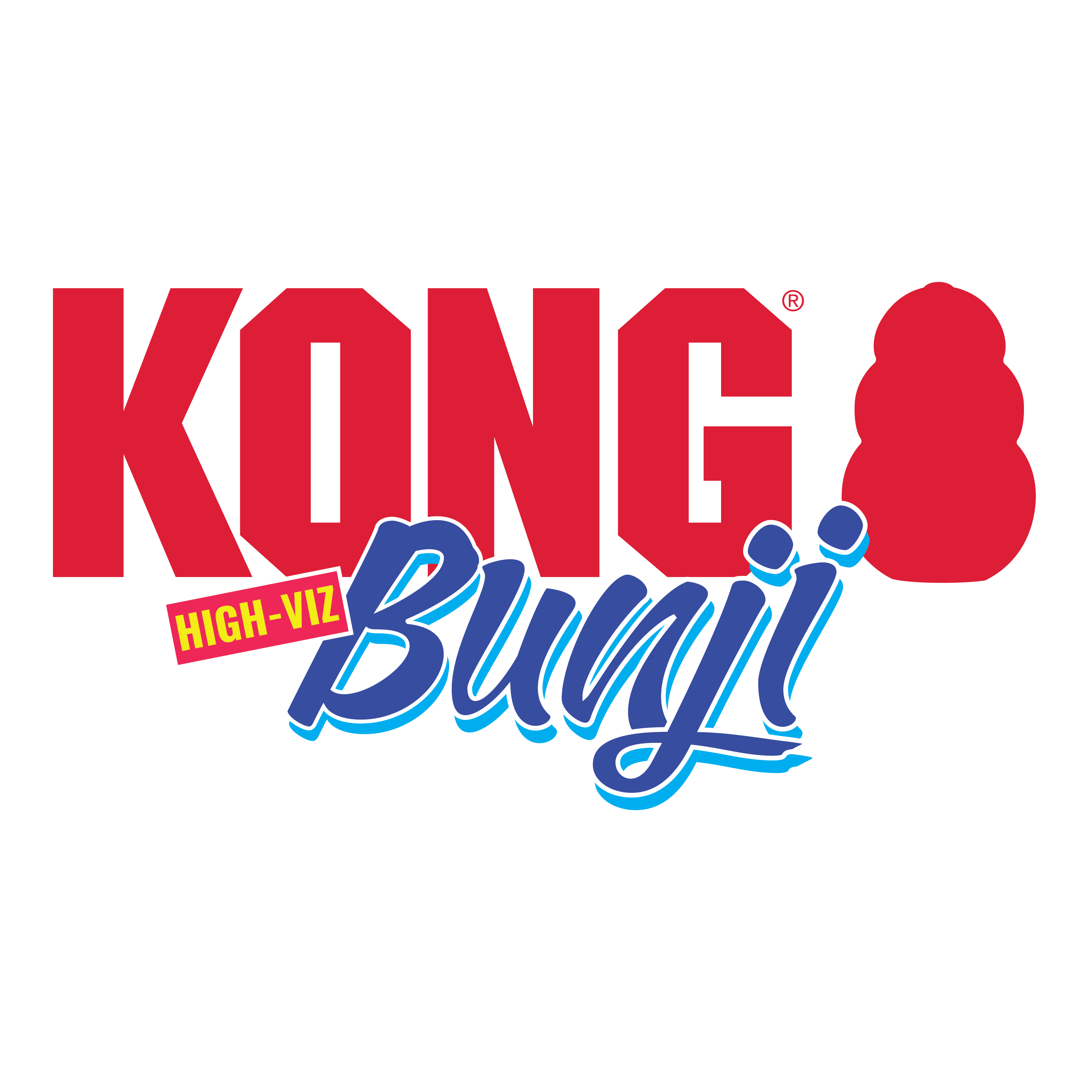 KONG Bunji High-Viz Bumper Dog Toy (Medium) – Stretchable Toss & Tug Toy with Rope Handle