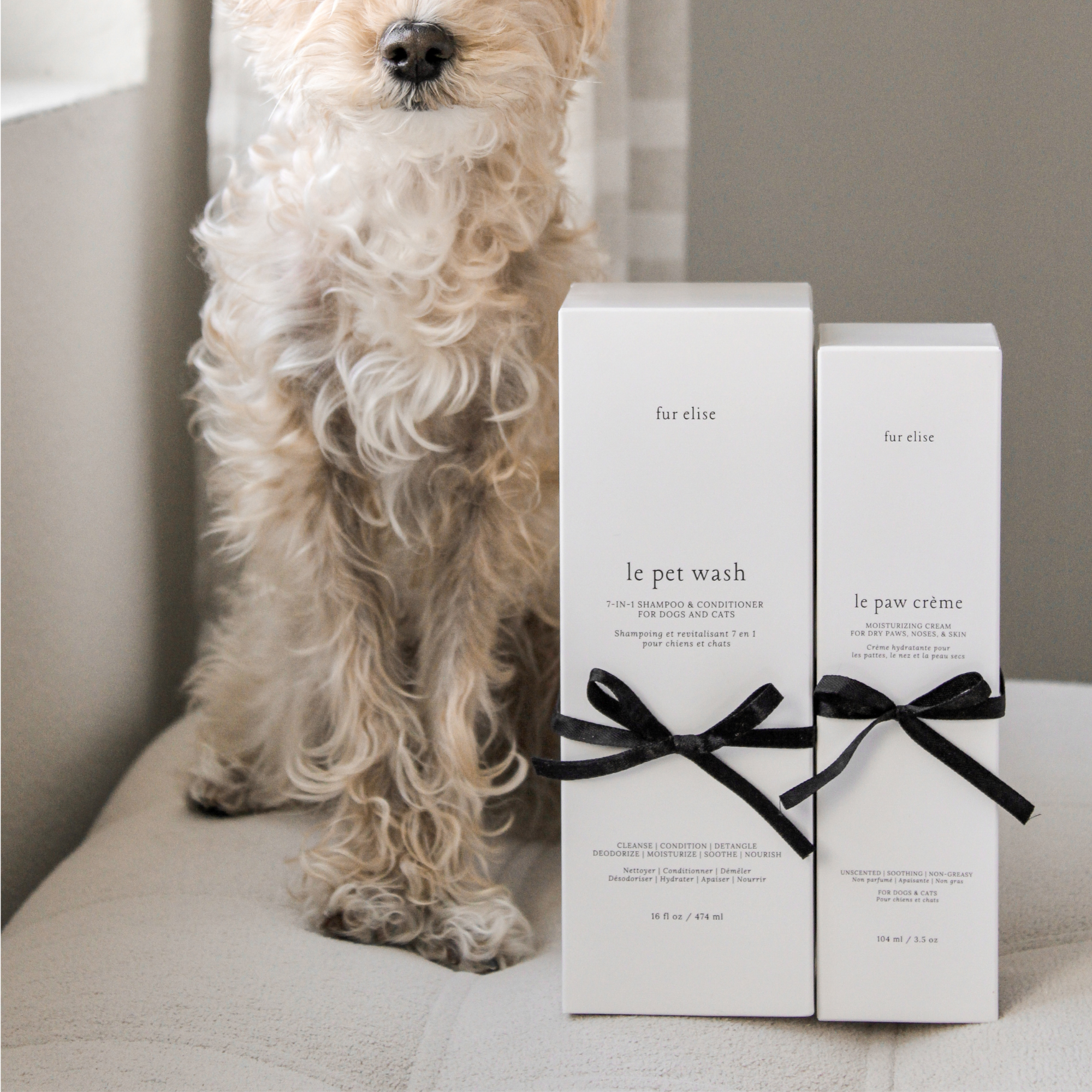 Le Grooming Set for Dogs & Cats – Natural Pet Wash & Paw Cream | Hypoallergenic, Cruelty-Free, Rose Water Scent