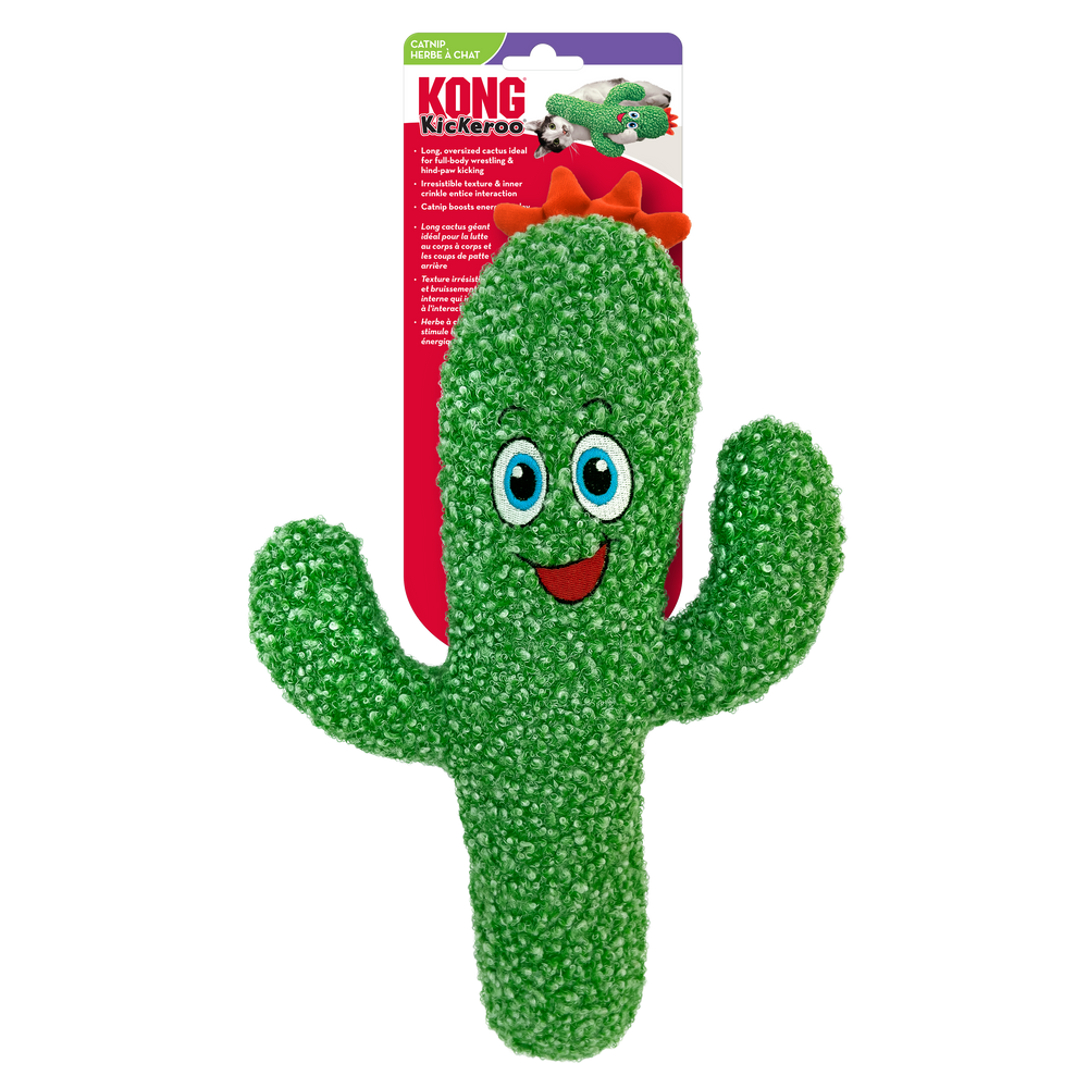 KONG Kickeroo Cactus Cat Toy – Catnip-Filled Plush Wrestling Toy for Cats